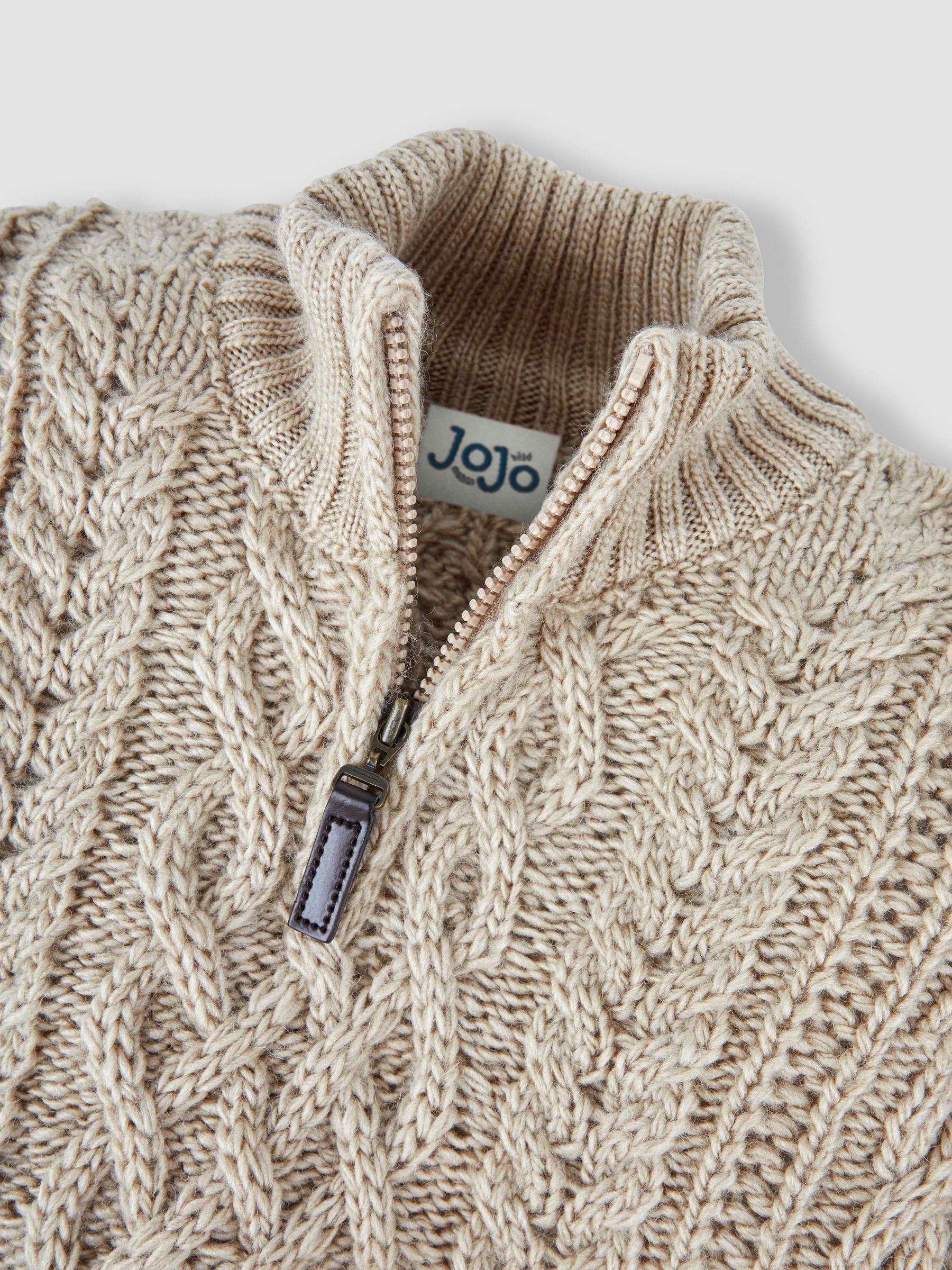 Ecru Cable Half Zip Jumper - Image 2 of 4