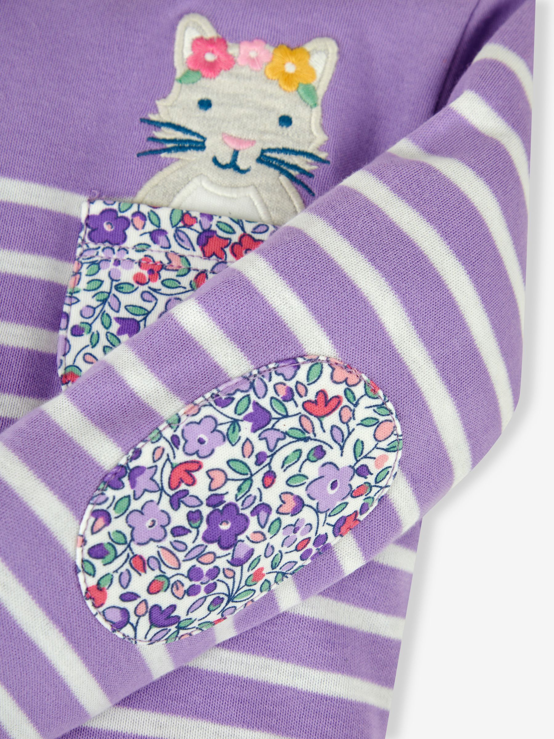 Lilac Girls' Cat Pocket Breton Top - Image 3 of 3