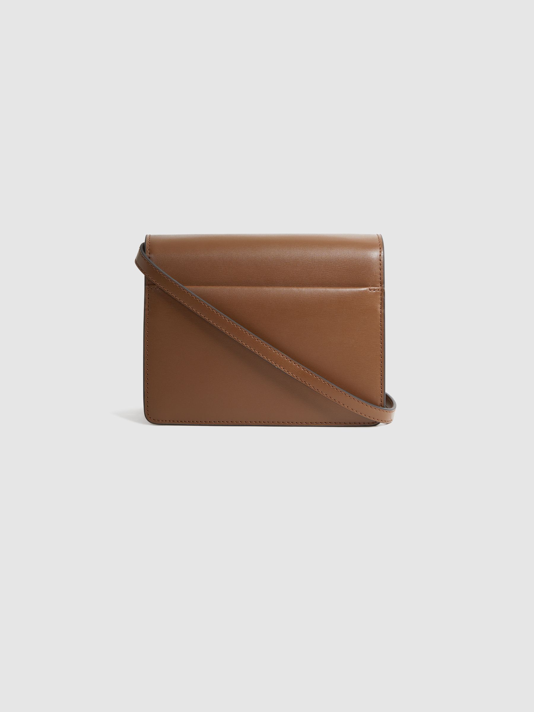 Suede Leather Shoulder Bag in Brown - Image 4 of 6