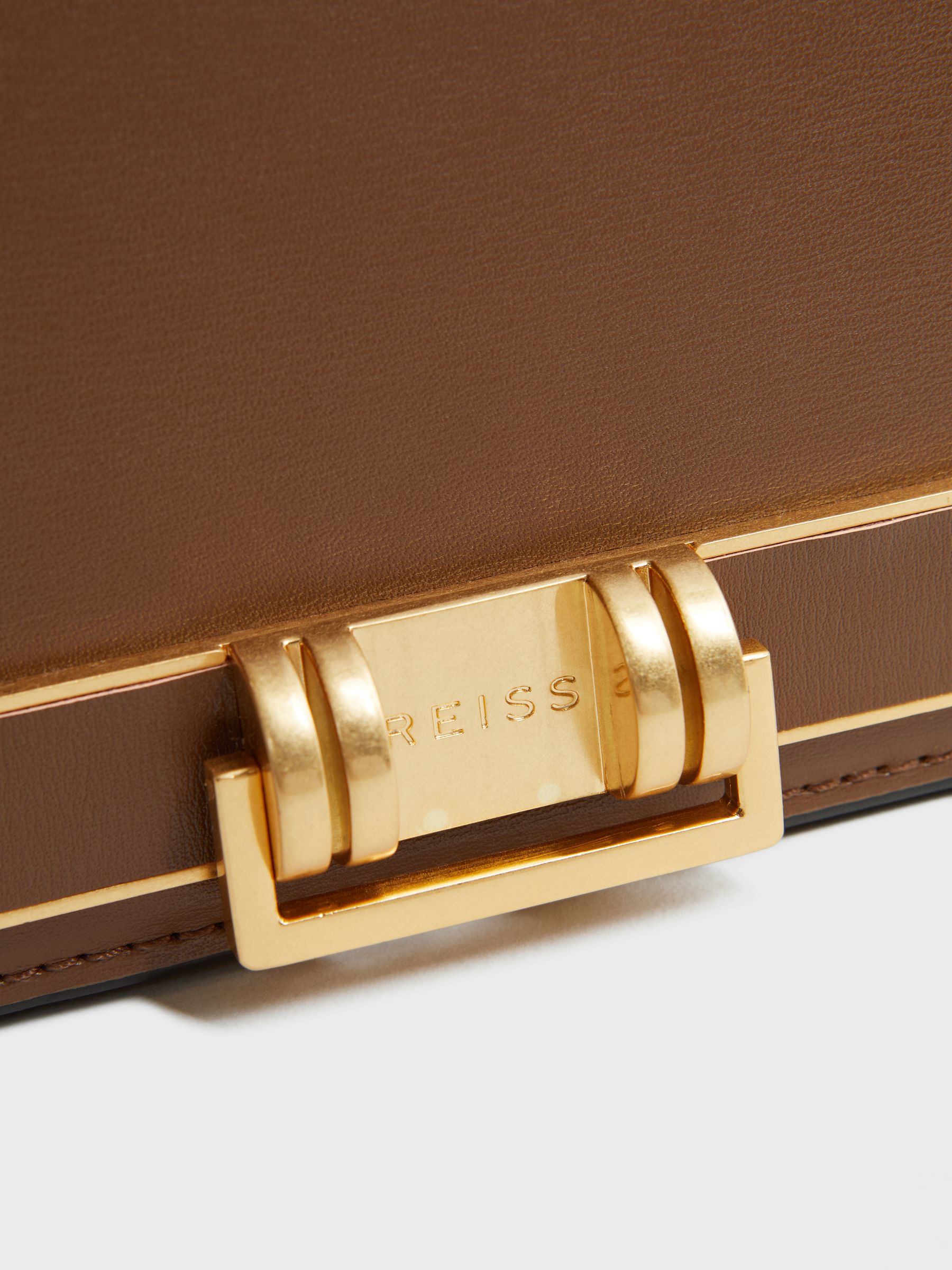 Suede Leather Shoulder Bag in Brown - Image 5 of 6