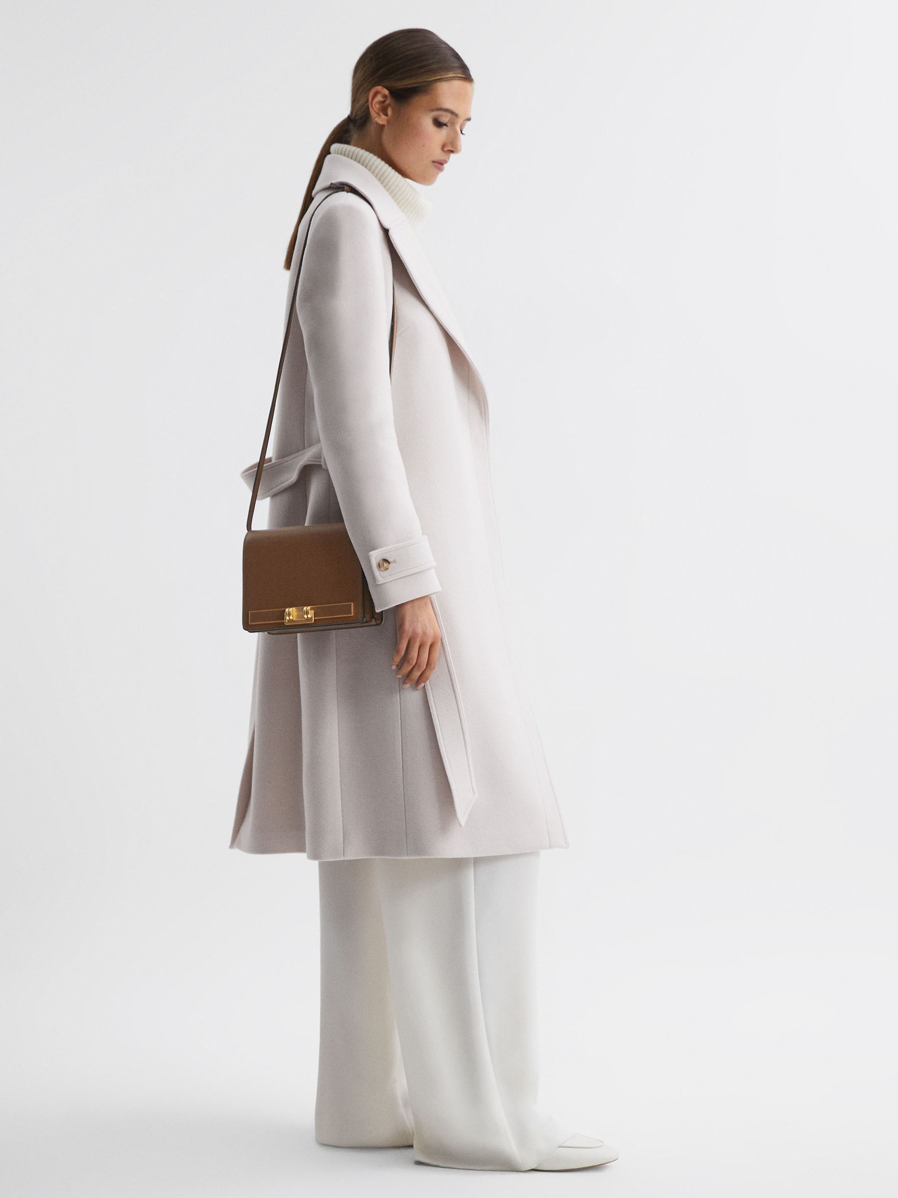 Suede Leather Shoulder Bag in Brown - Image 6 of 6