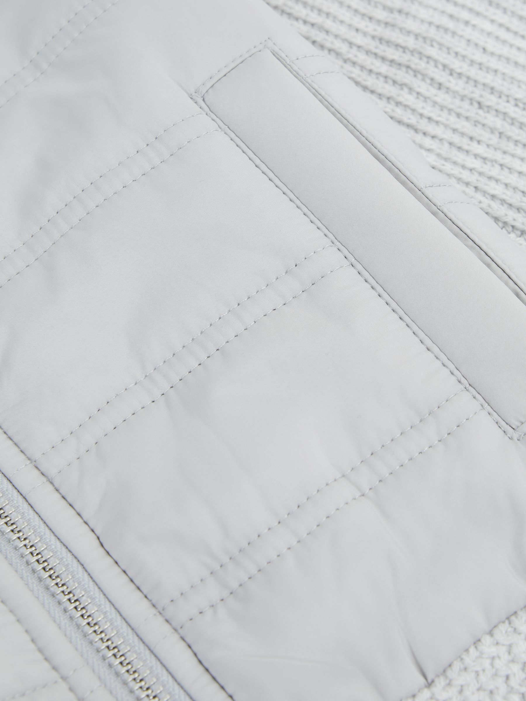 Hybrid Zip Through Quilted Jacket in Soft Grey Melange - Image 8 of 8