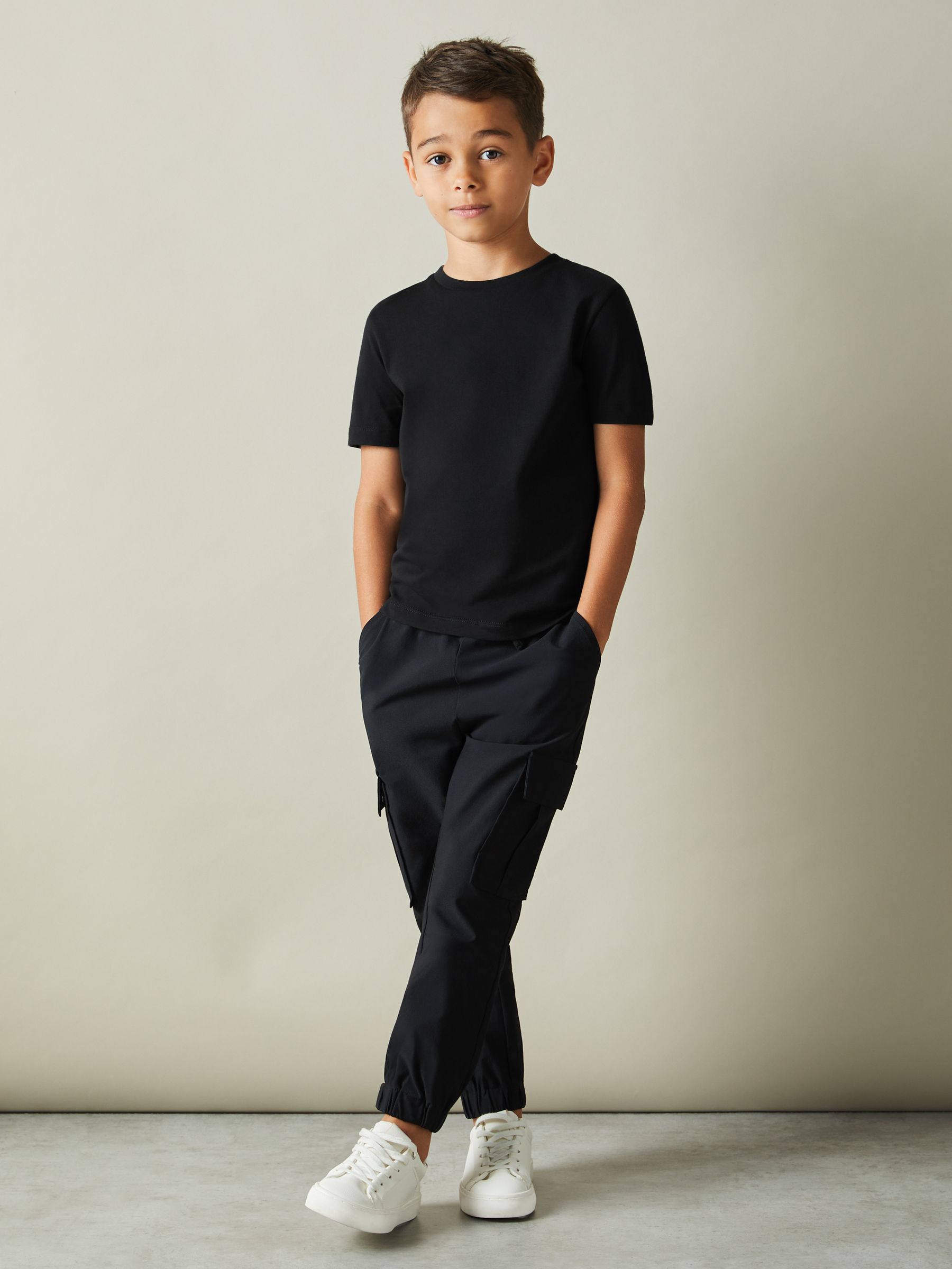 9-13 yrs Crew Neck T-Shirt in Black - Image 1 of 4