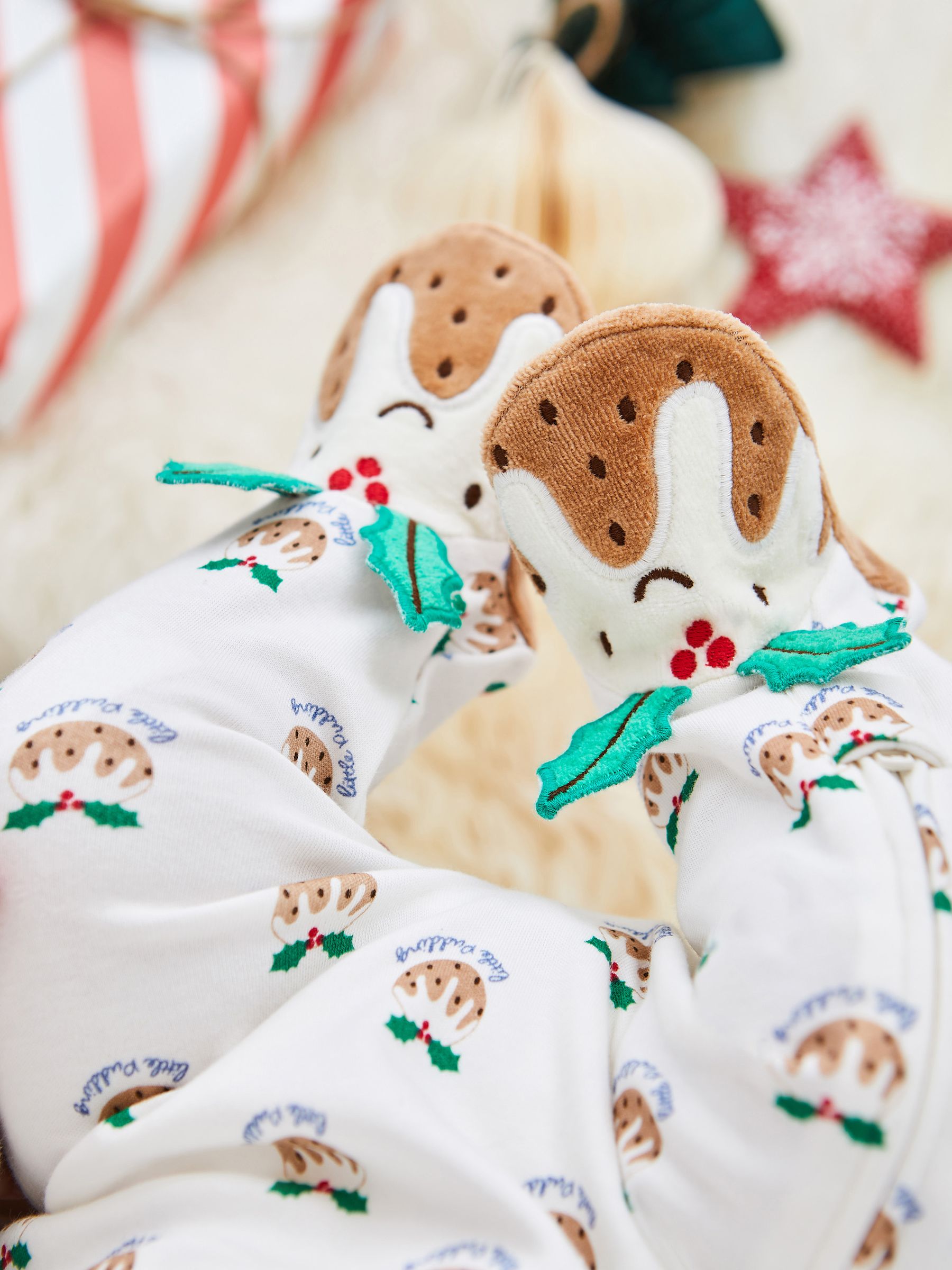 Cream Pudding Print Zip Baby Sleepsuit - Image 3 of 4