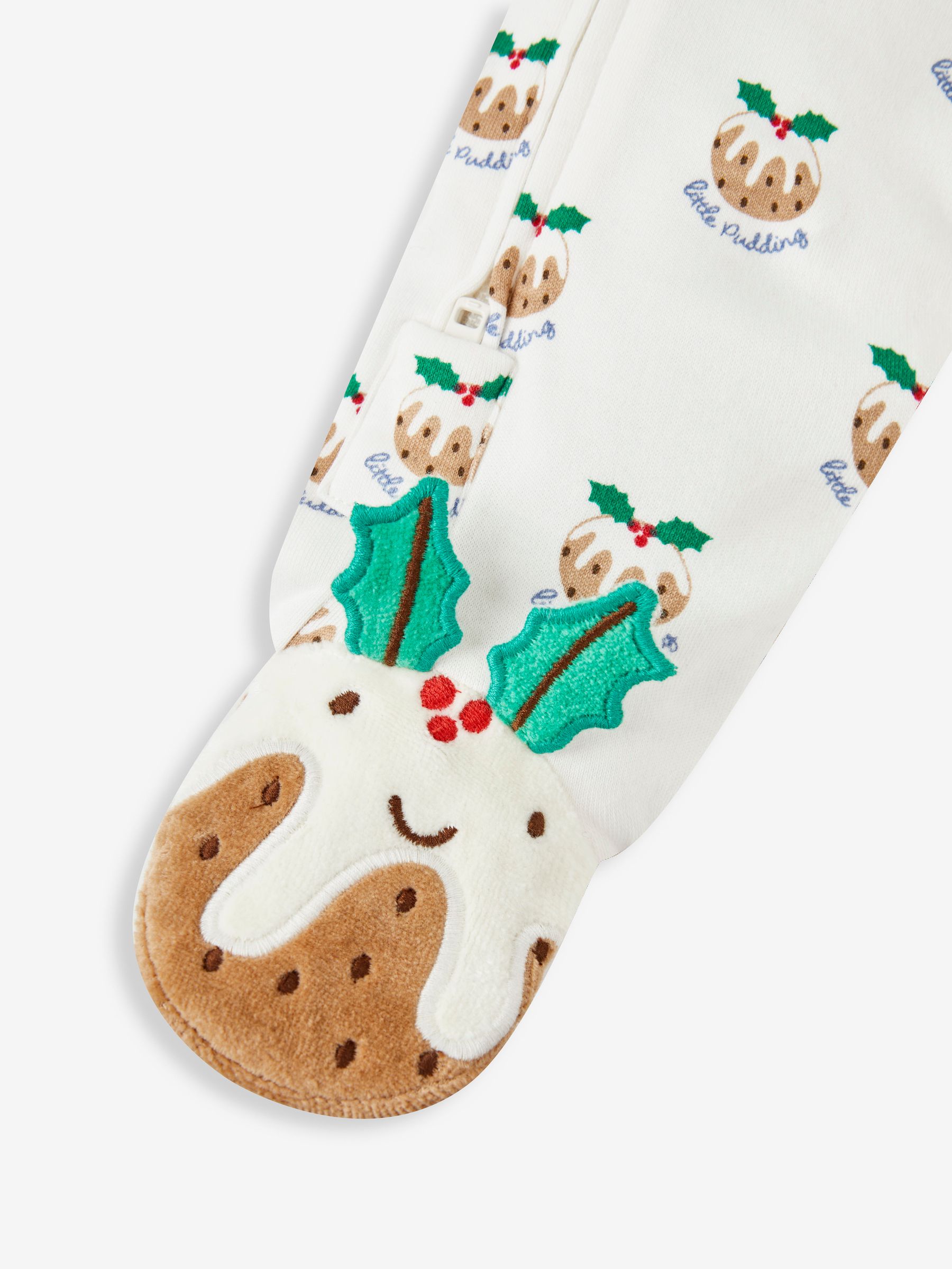 Cream Pudding Print Zip Baby Sleepsuit - Image 4 of 4