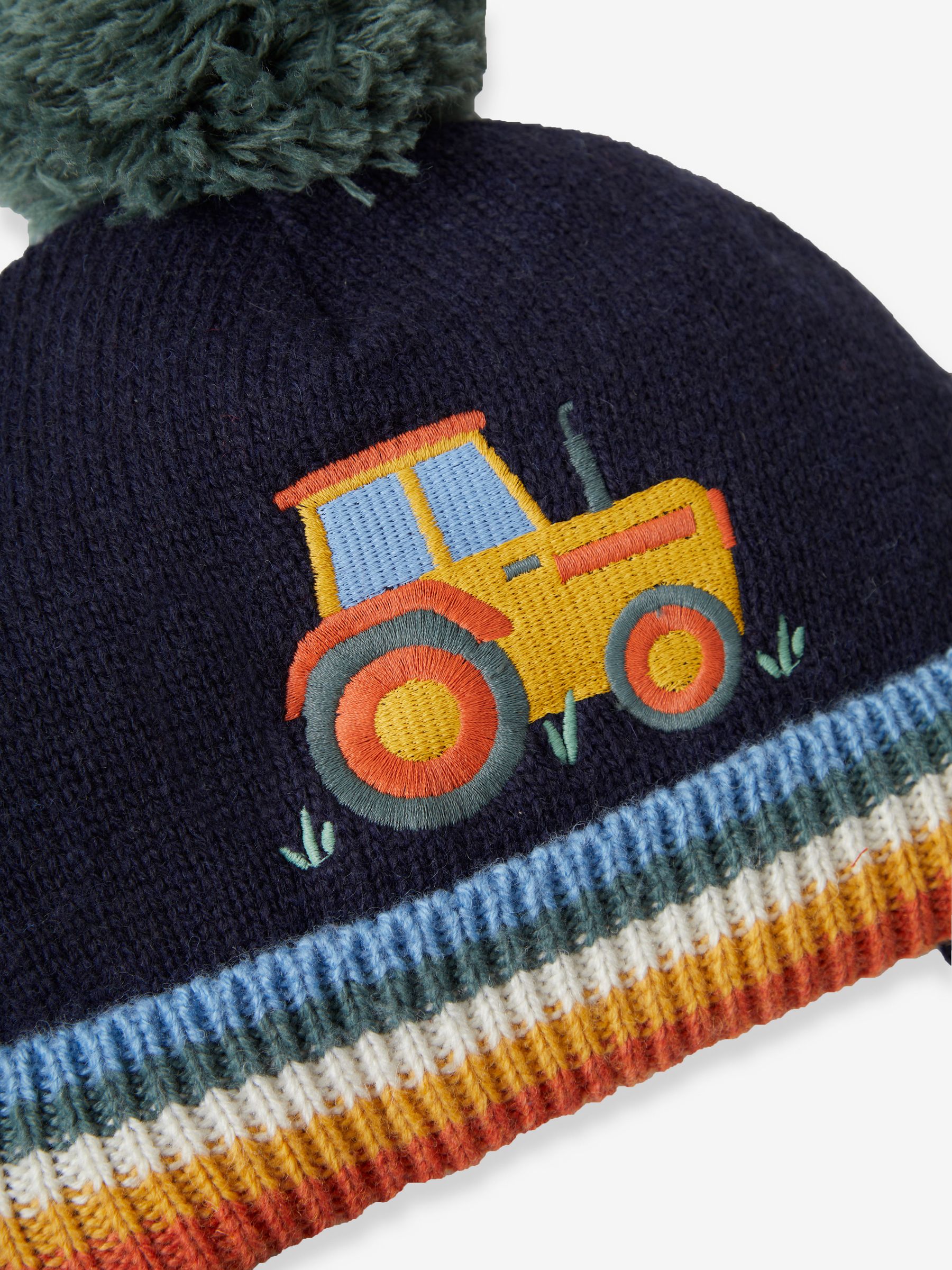 Navy Blue Appliqué Bobble Hat - Image 2 of 3