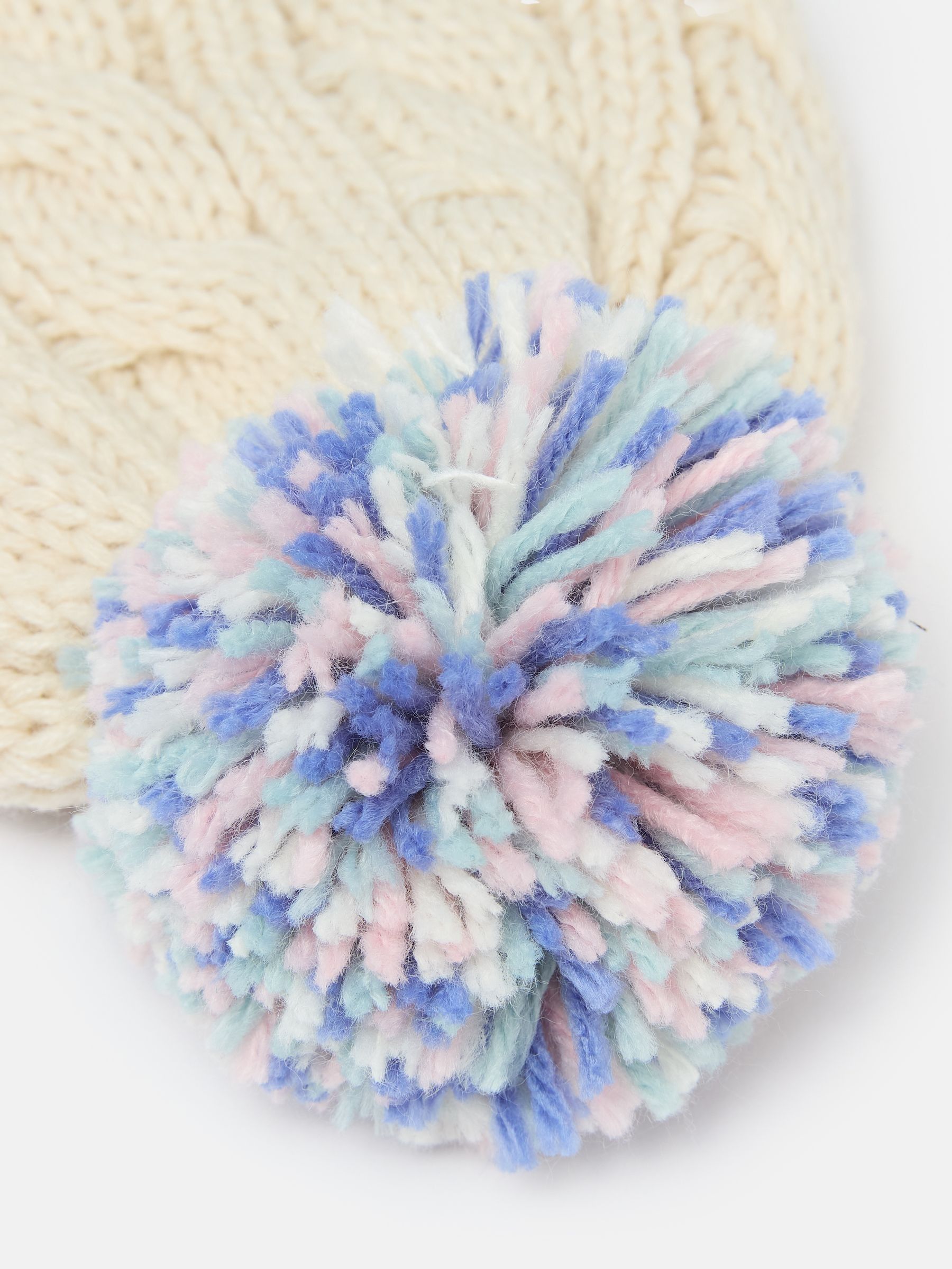 Girls' Hattie Cream Bobble Hat - Image 3 of 3