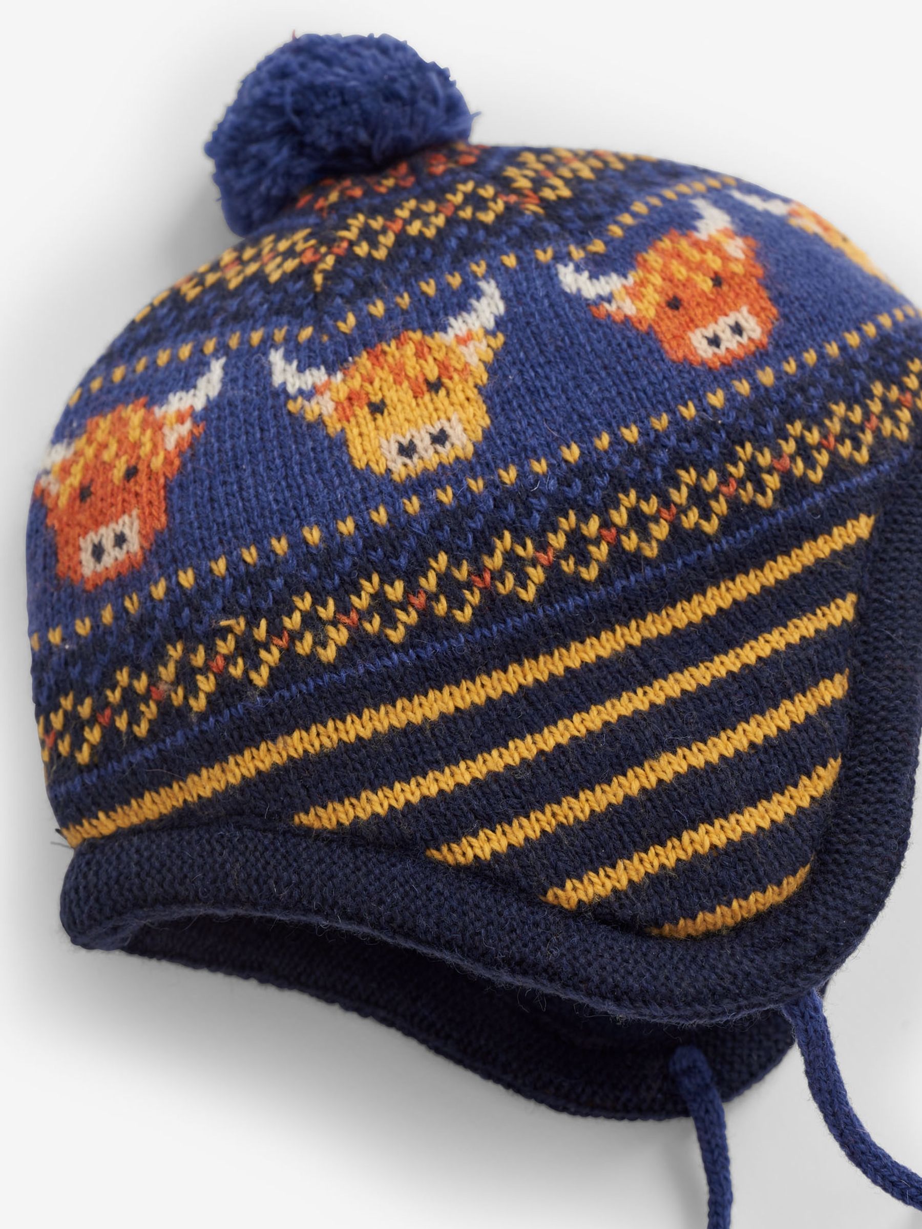 Navy Blue Fair Isle Pattern Bobble Hat - Image 2 of 2