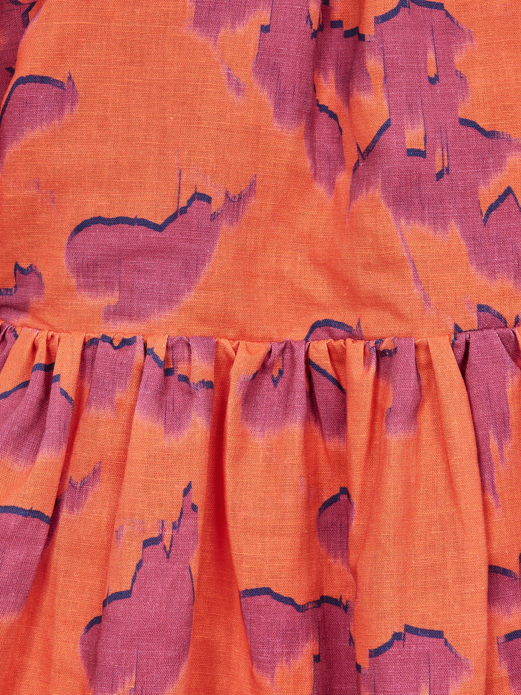 Print Midi Dress in Orange Print - Image 7 of 7