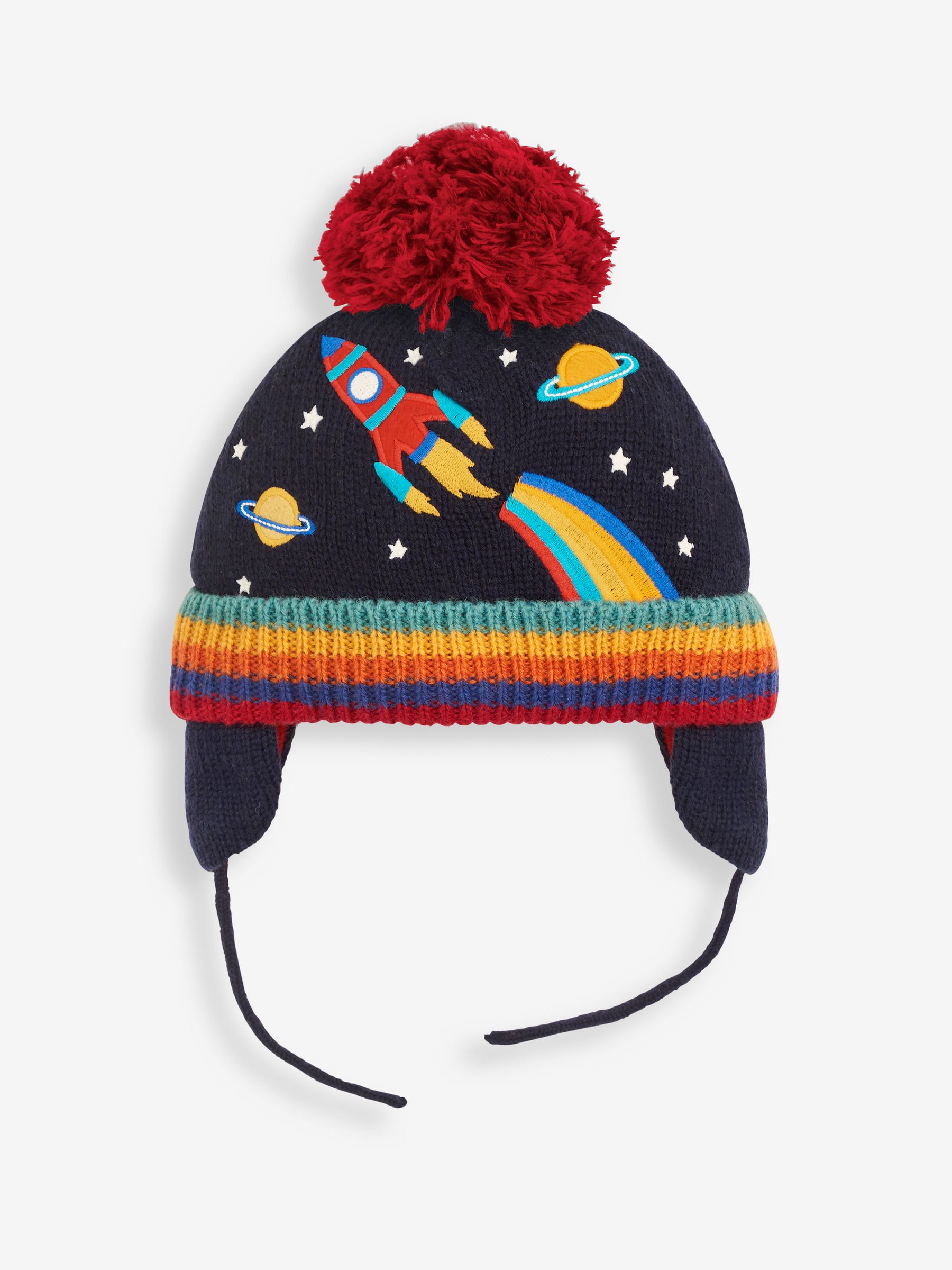 Navy Blue Appliqué Bobble Hat - Image 1 of 4