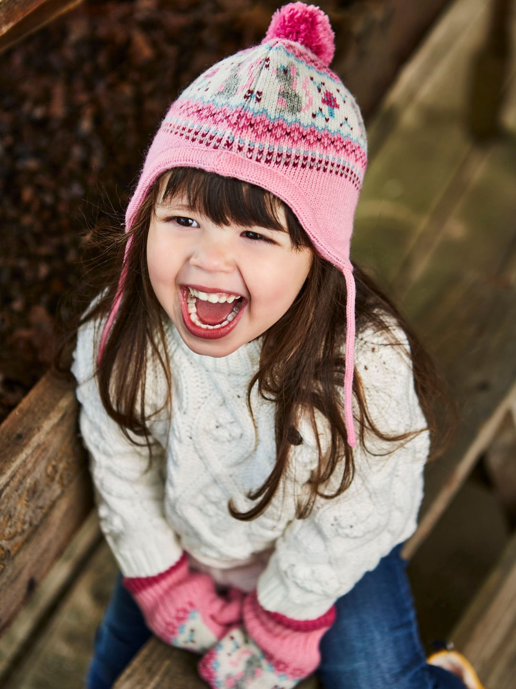 Pink Fairisle Pattern Bobble Hat - Image 5 of 5