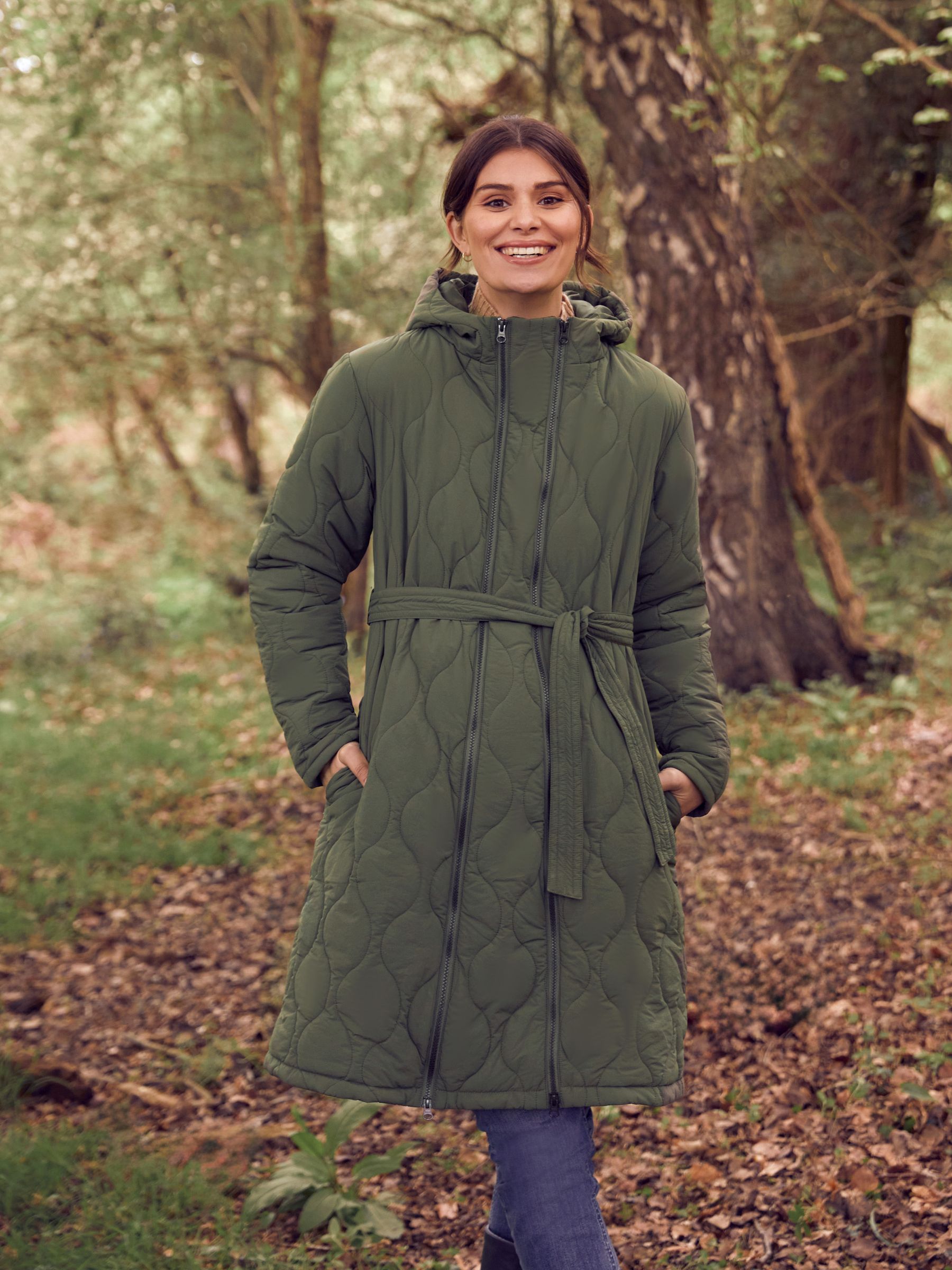 Khaki 2-in-1 Quilted Maternity Puffer Coat - Image 5 of 5