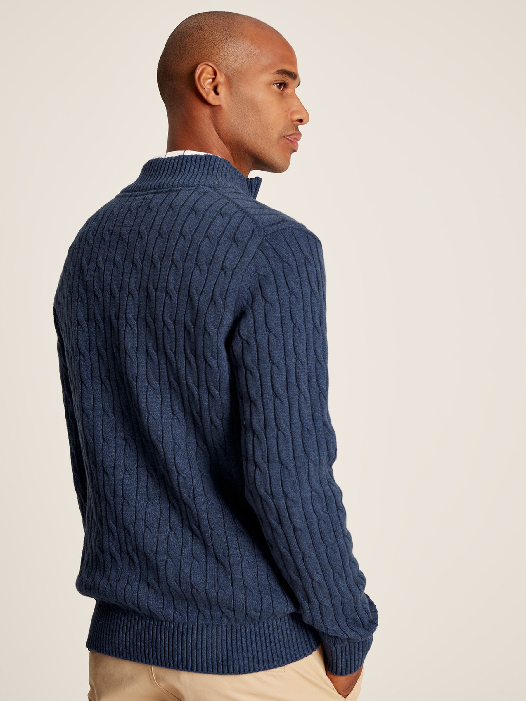 Cable Knit Blue Quarter Zip Jumper - Image 2 of 6