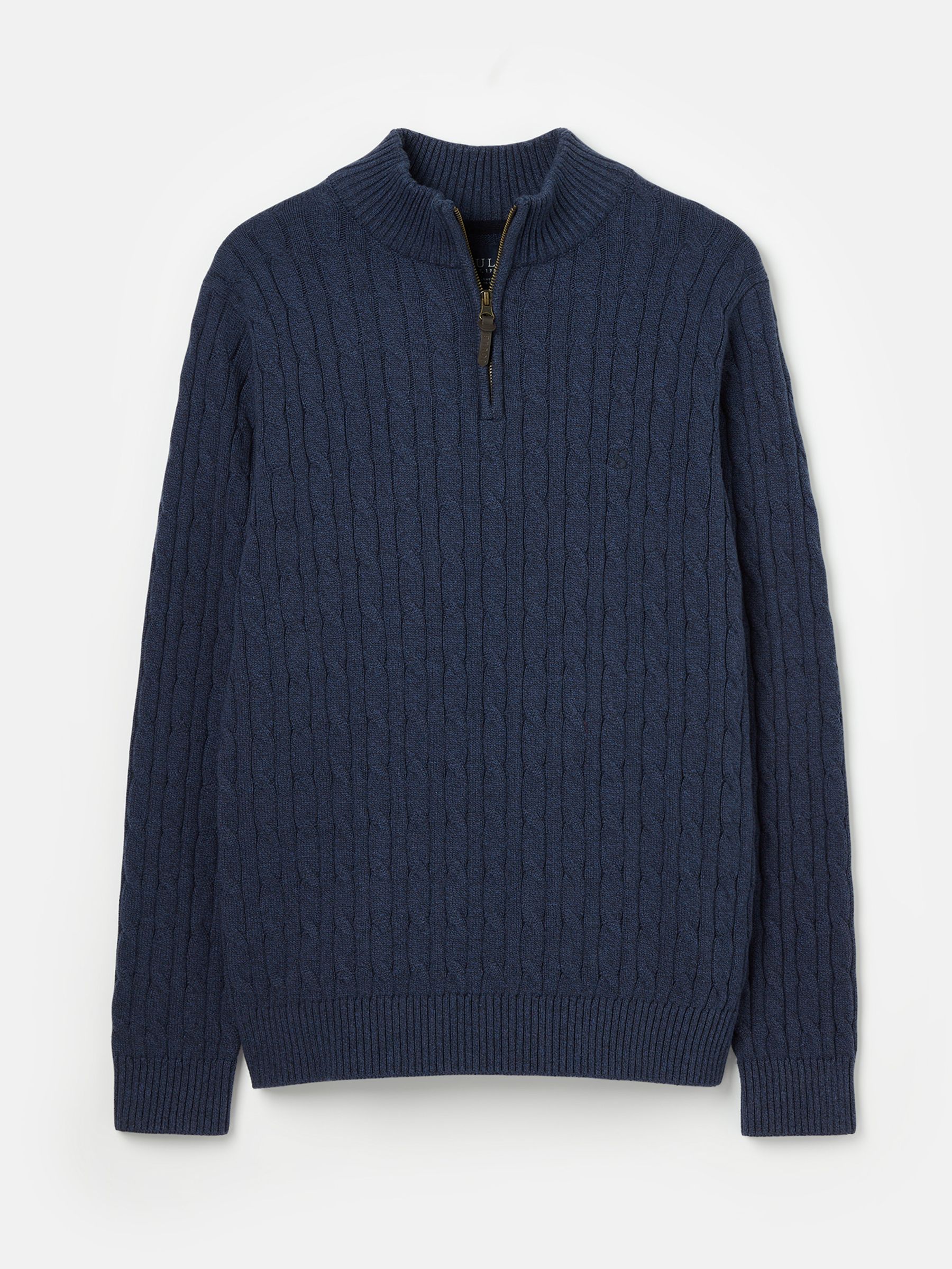 Cable Knit Blue Quarter Zip Jumper - Image 6 of 6