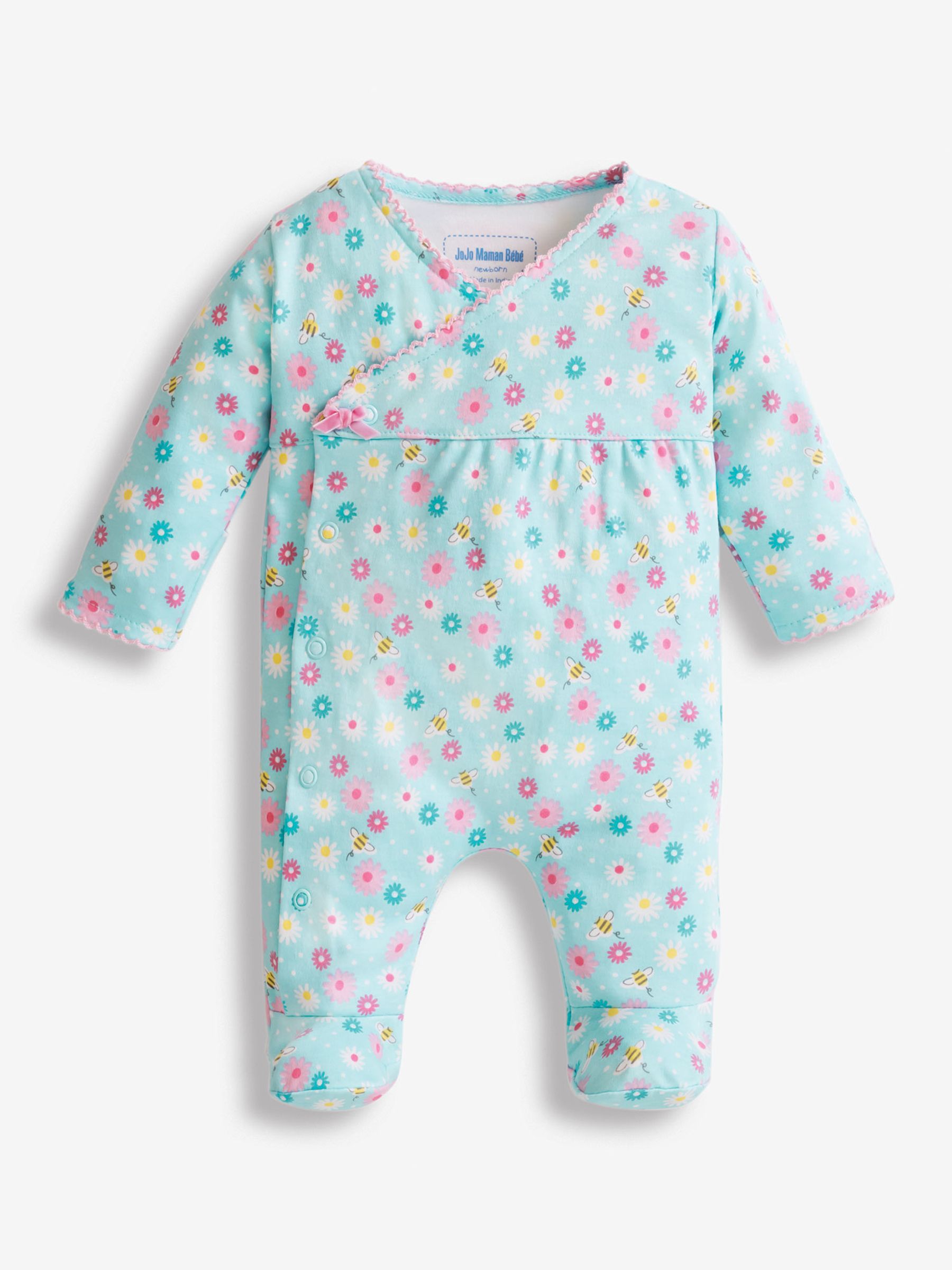 Blue Daisy Baby Sleepsuit - Image 1 of 2