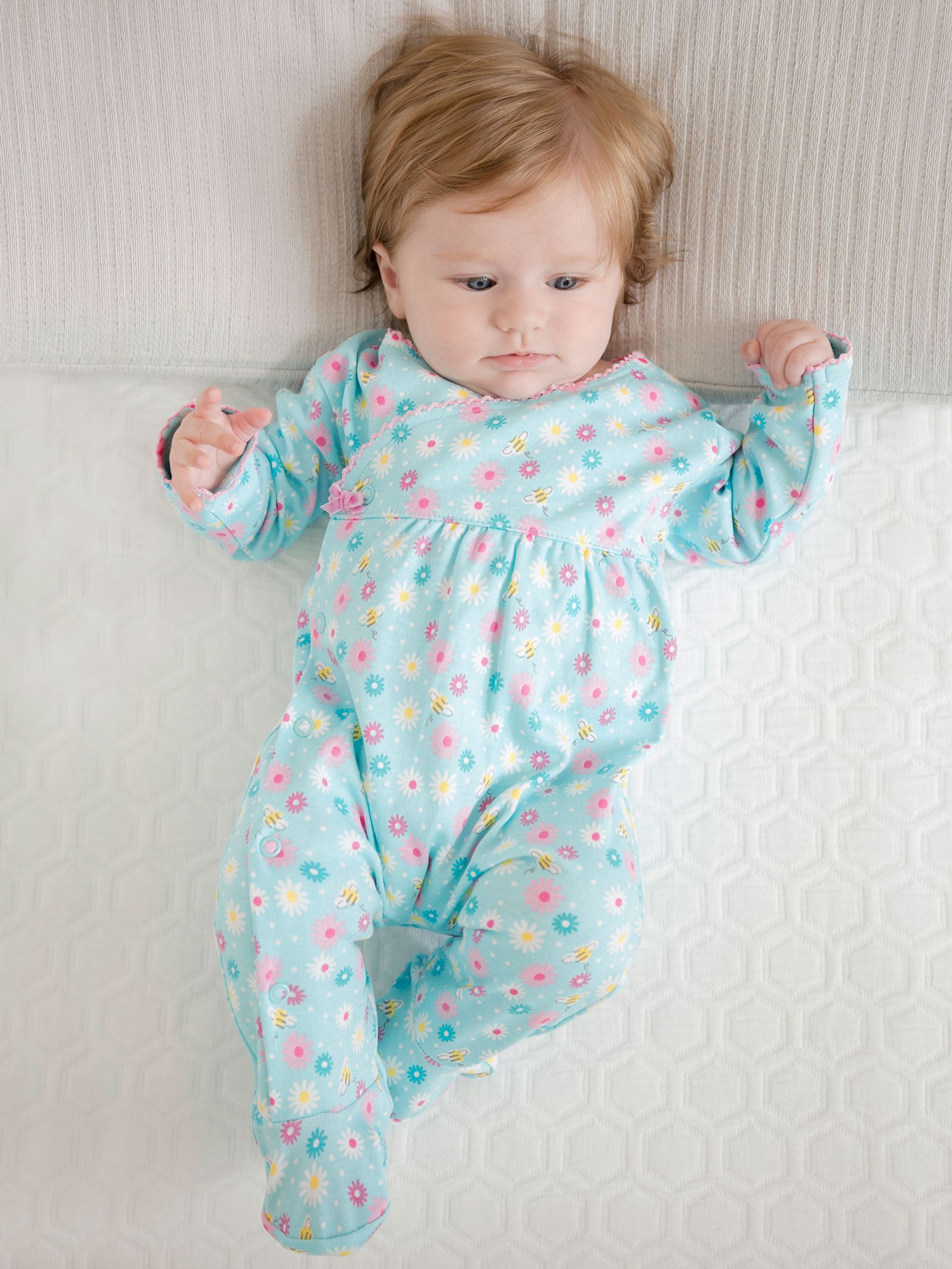 Blue Daisy Baby Sleepsuit - Image 2 of 2