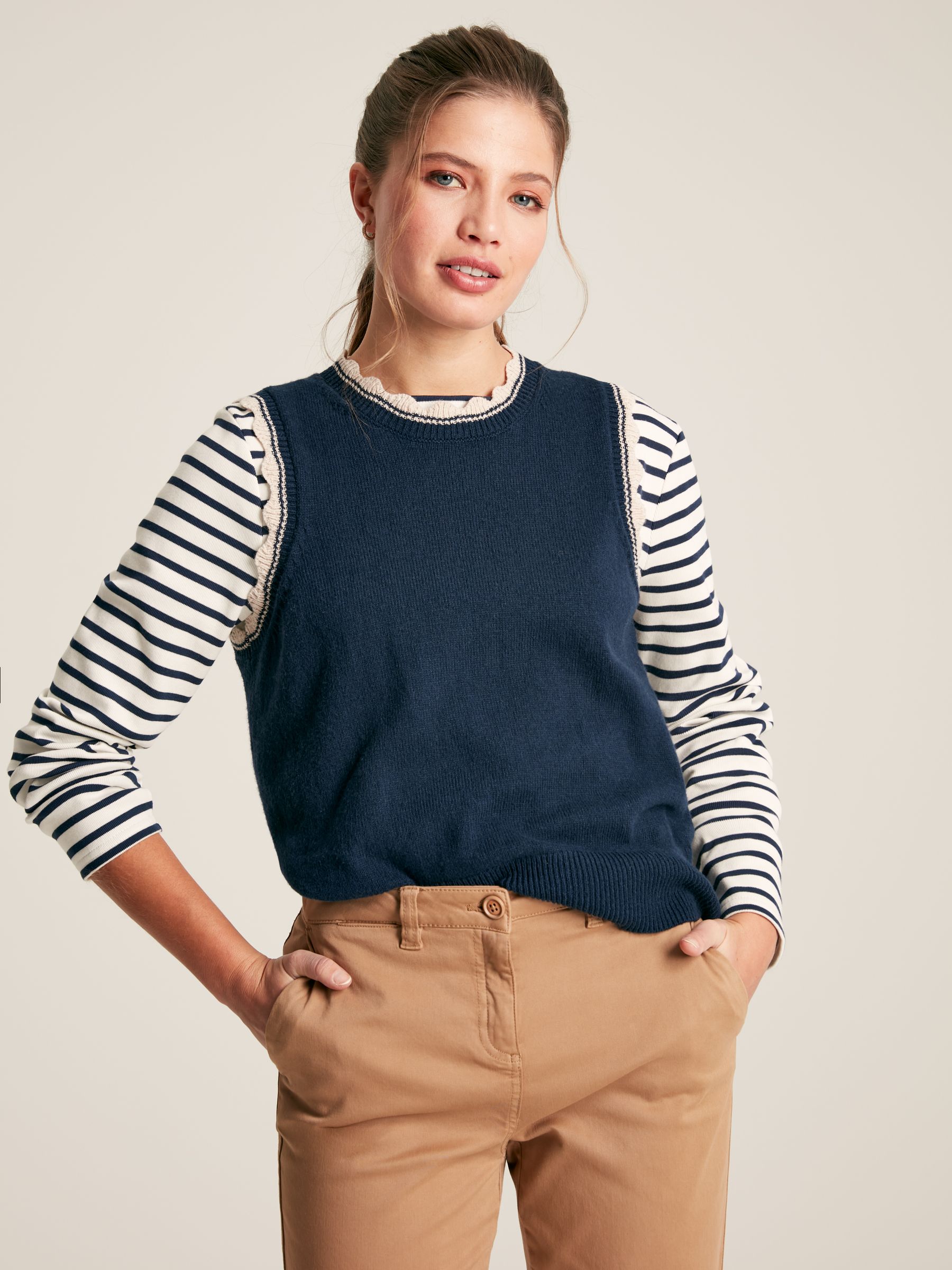 Claudette Navy Knitted Tank Top - Image 1 of 7
