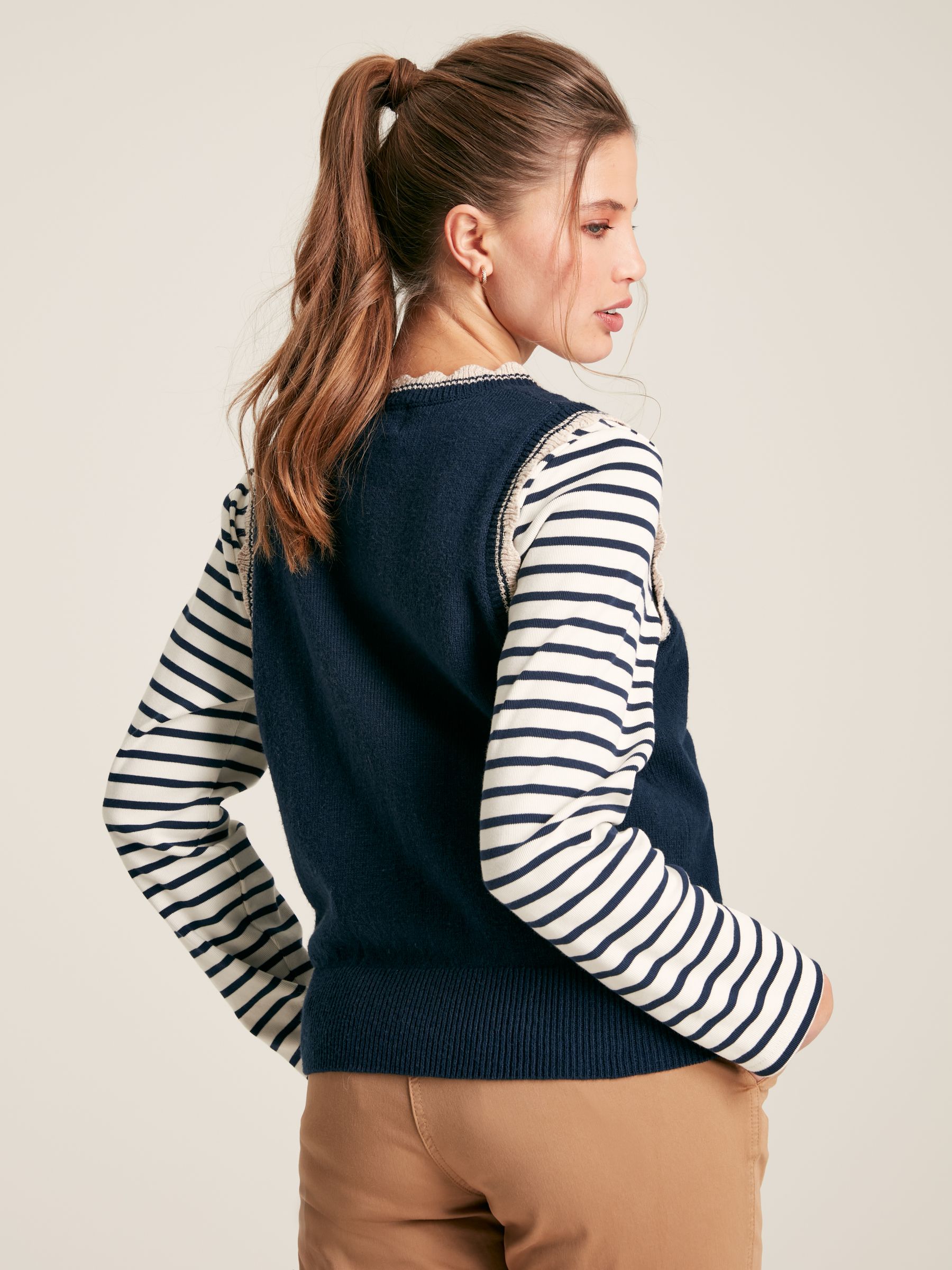 Claudette Navy Knitted Tank Top - Image 2 of 7