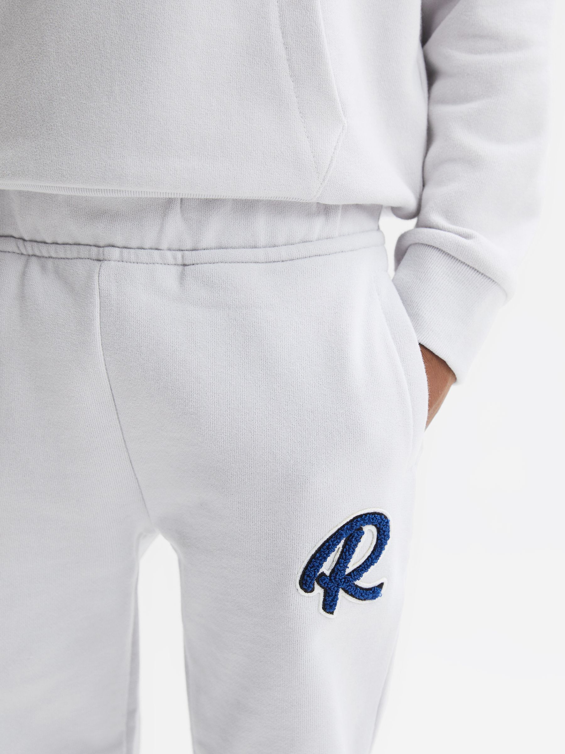 9-14 yrs Garment Dyed Logo Joggers in Ice Blue - Image 3 of 6