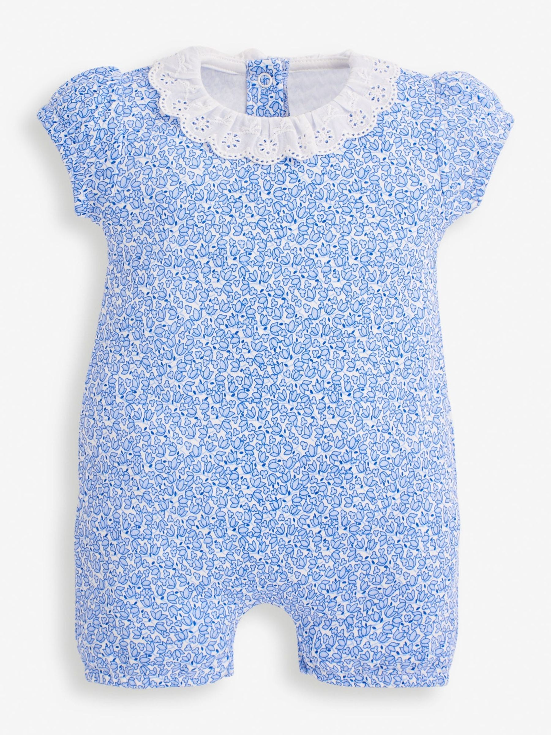 Blue 2-Pack Floral & Duck Print Rompers - Image 3 of 7