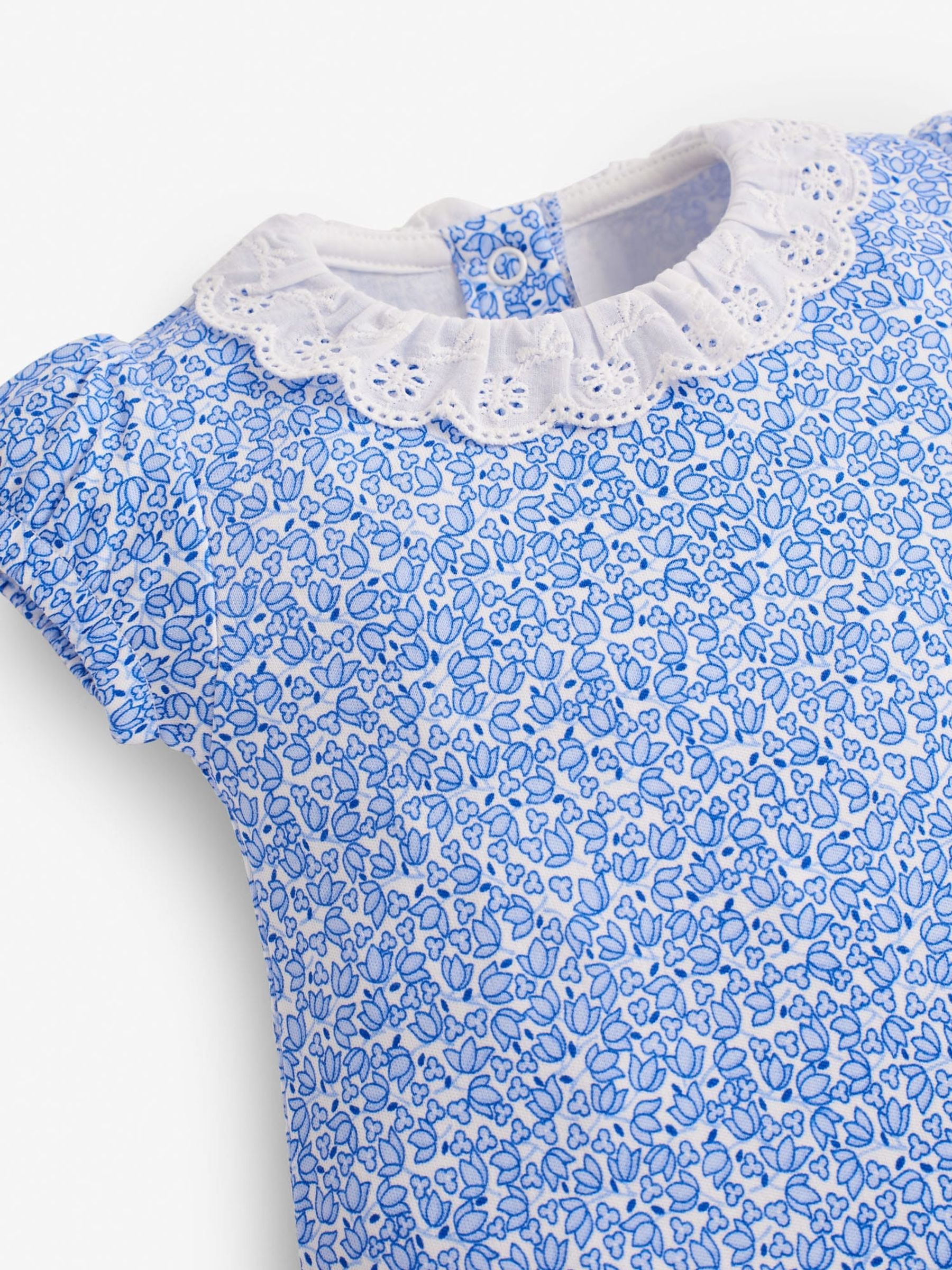 Blue 2-Pack Floral & Duck Print Rompers - Image 5 of 7