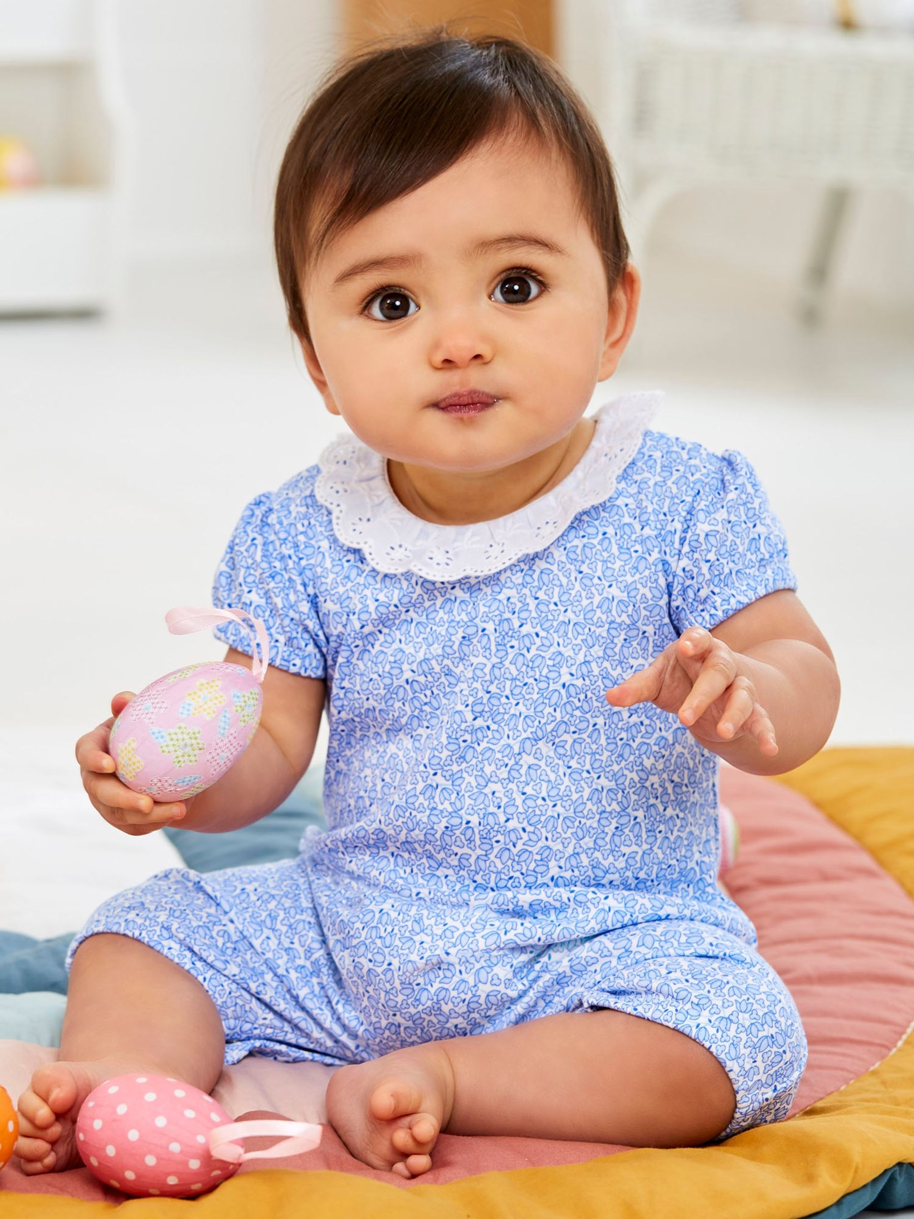 Blue 2-Pack Floral & Duck Print Rompers - Image 6 of 7