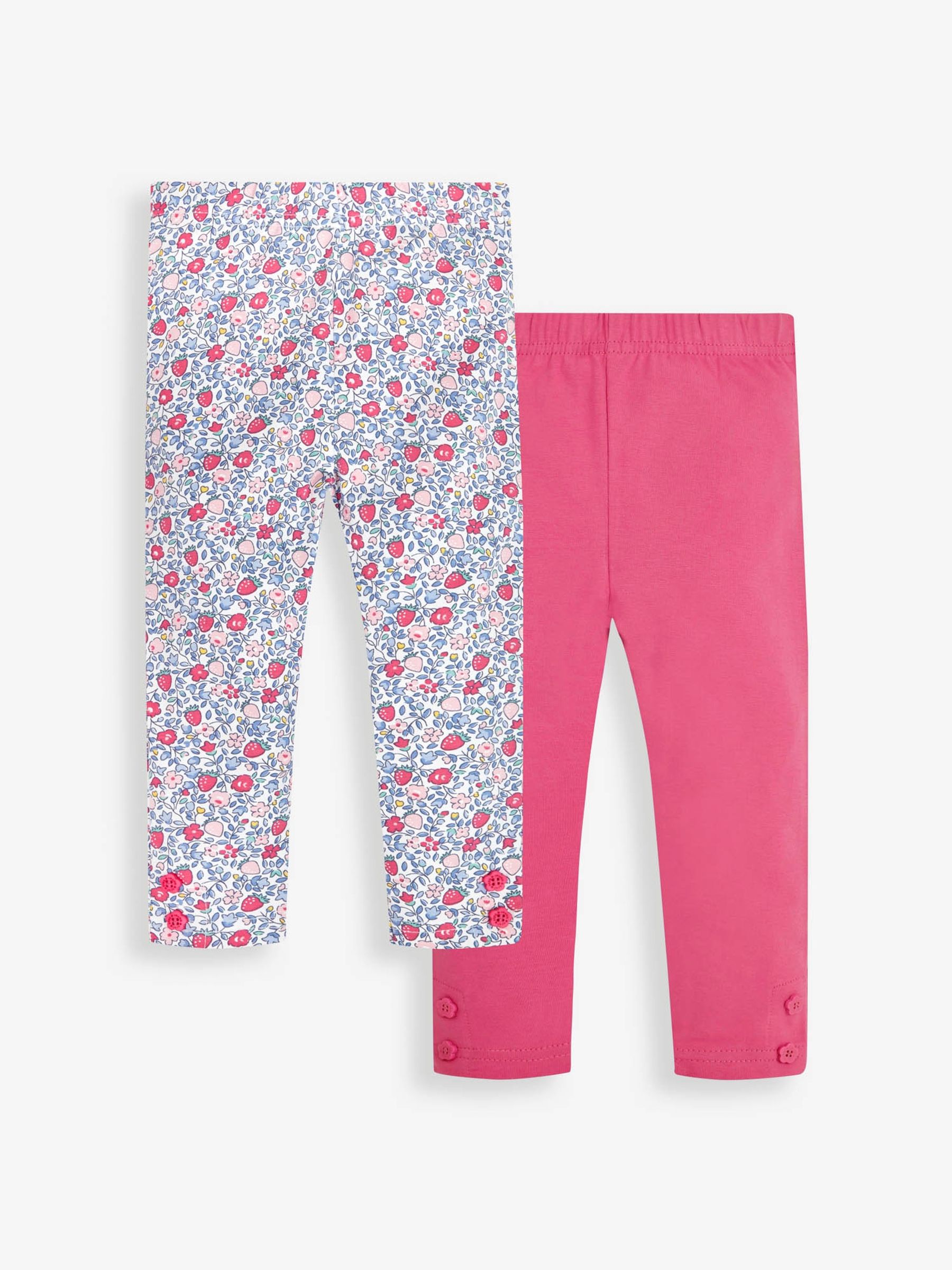 Pink 2-Pack Strawberry Ditsy Print & Fuchsia Leggings - Image 1 of 5