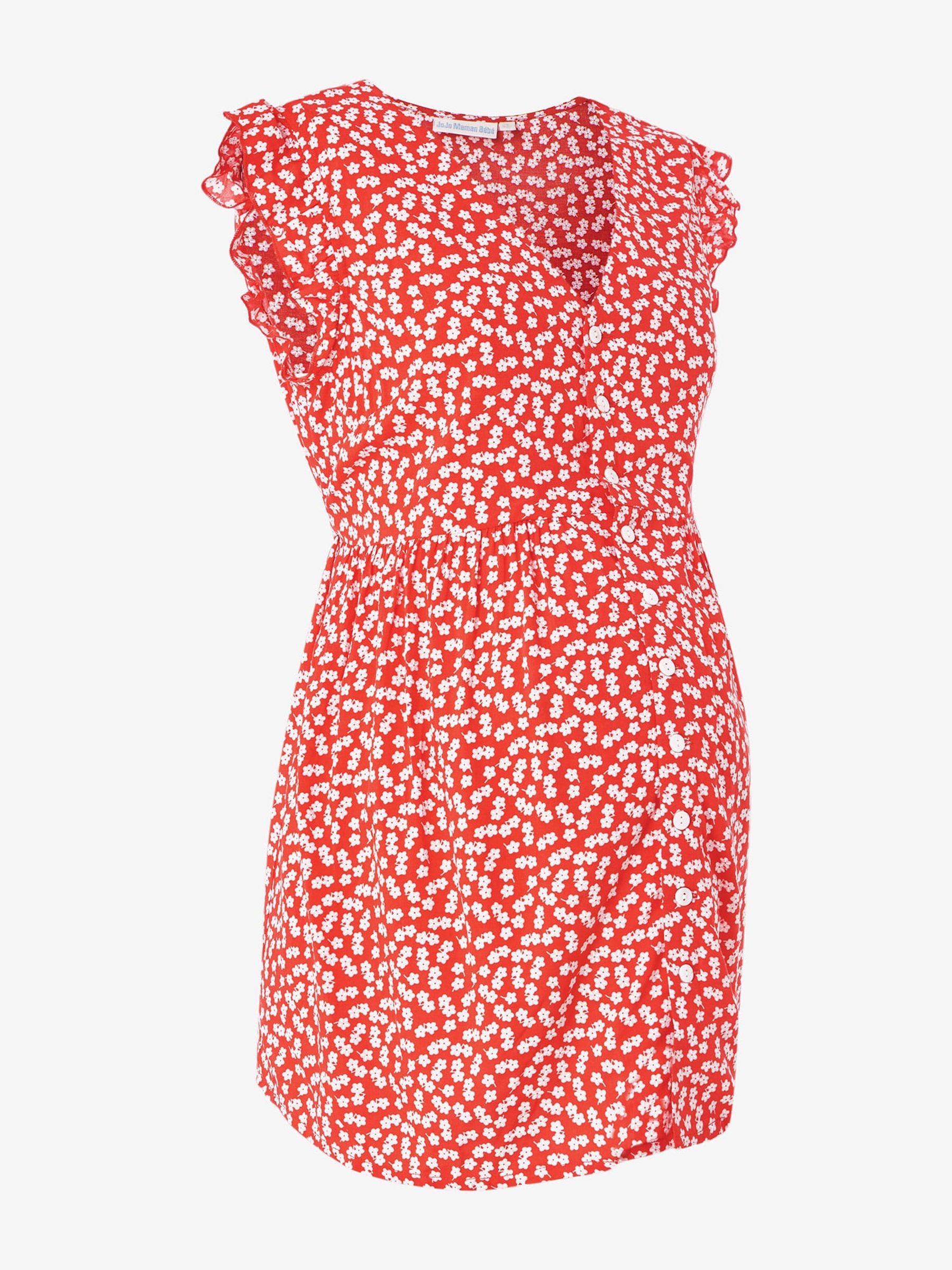 Red Ditsy Floral Frill Sleeve Maternity Blouse - Image 1 of 1