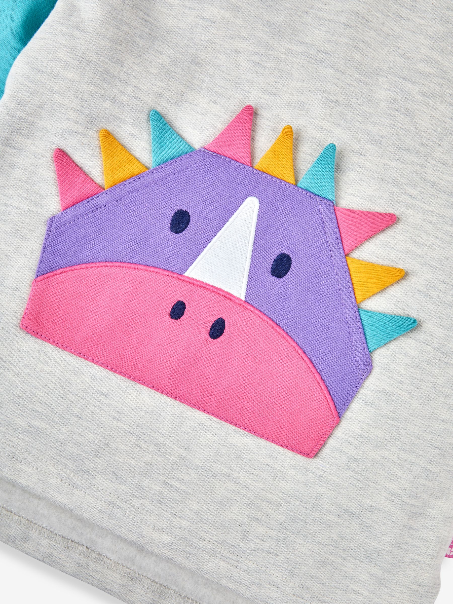 Natural Dino Appliqué Novelty Hoodie & Leggings Set - Image 4 of 6