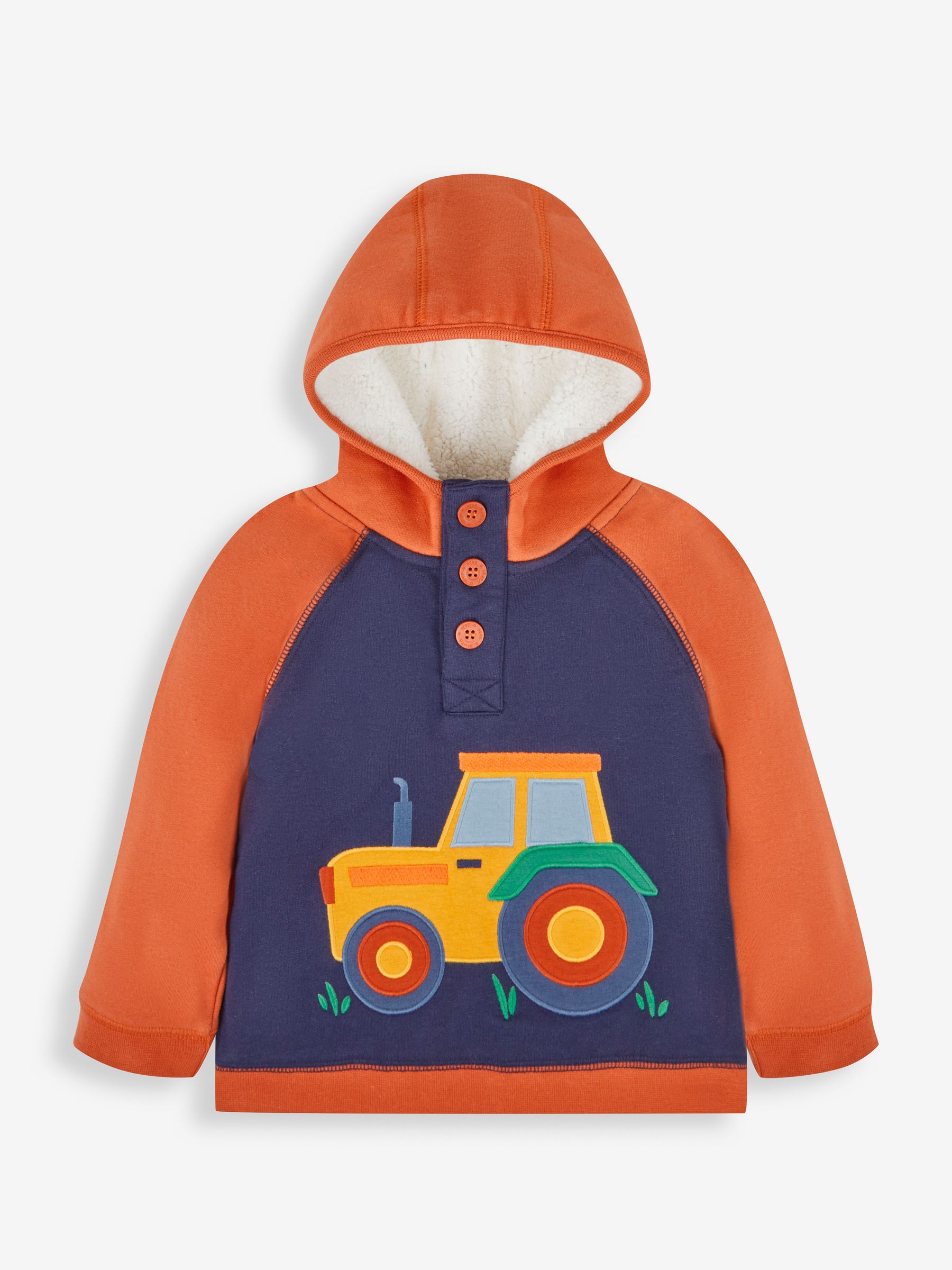 Navy Blue Tractor Boys' Appliqué Novelty Hoodie - Image 1 of 3