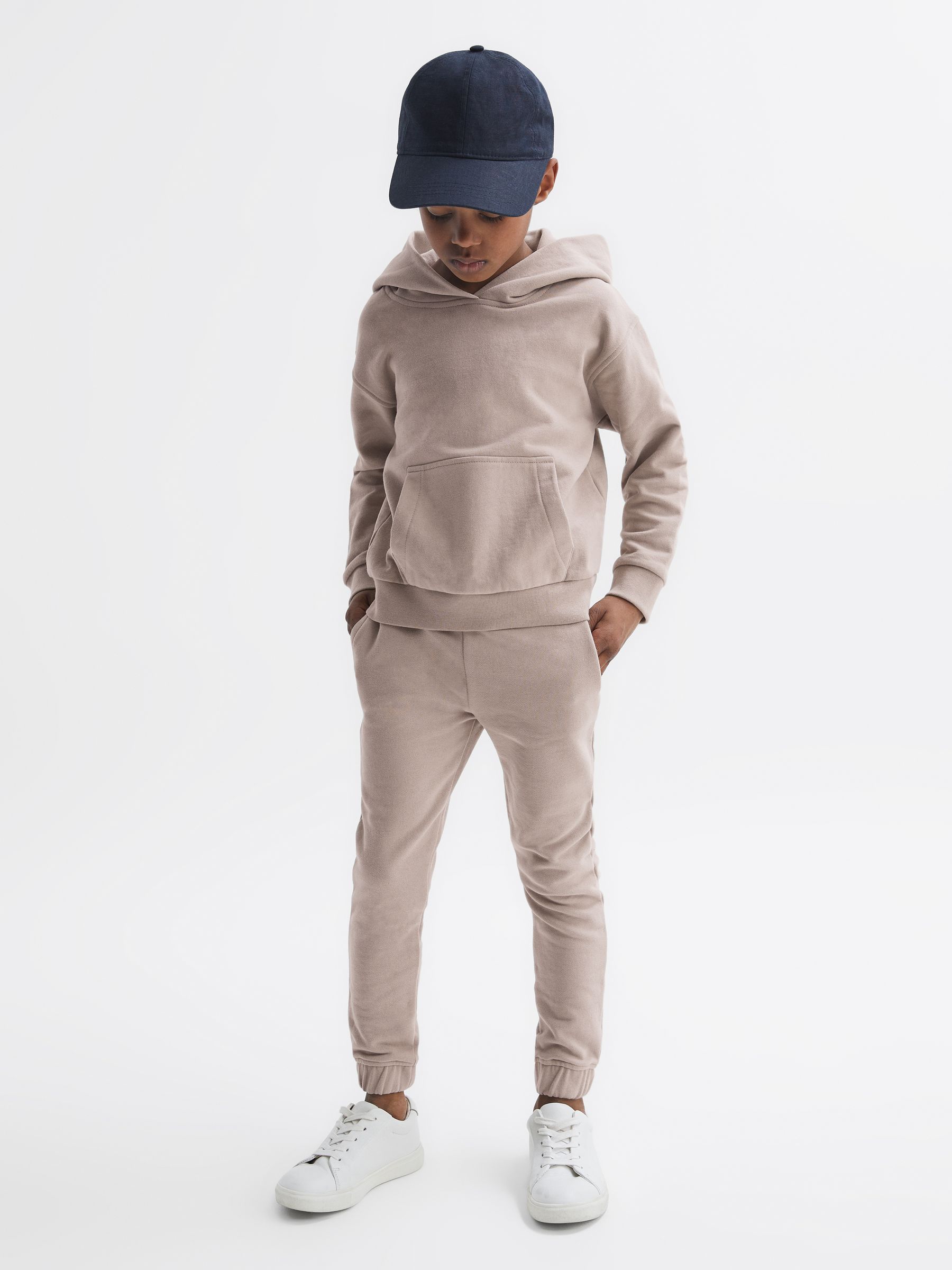 Senior Oversized Cotton Jersey Hoodie in Taupe - Image 1 of 6