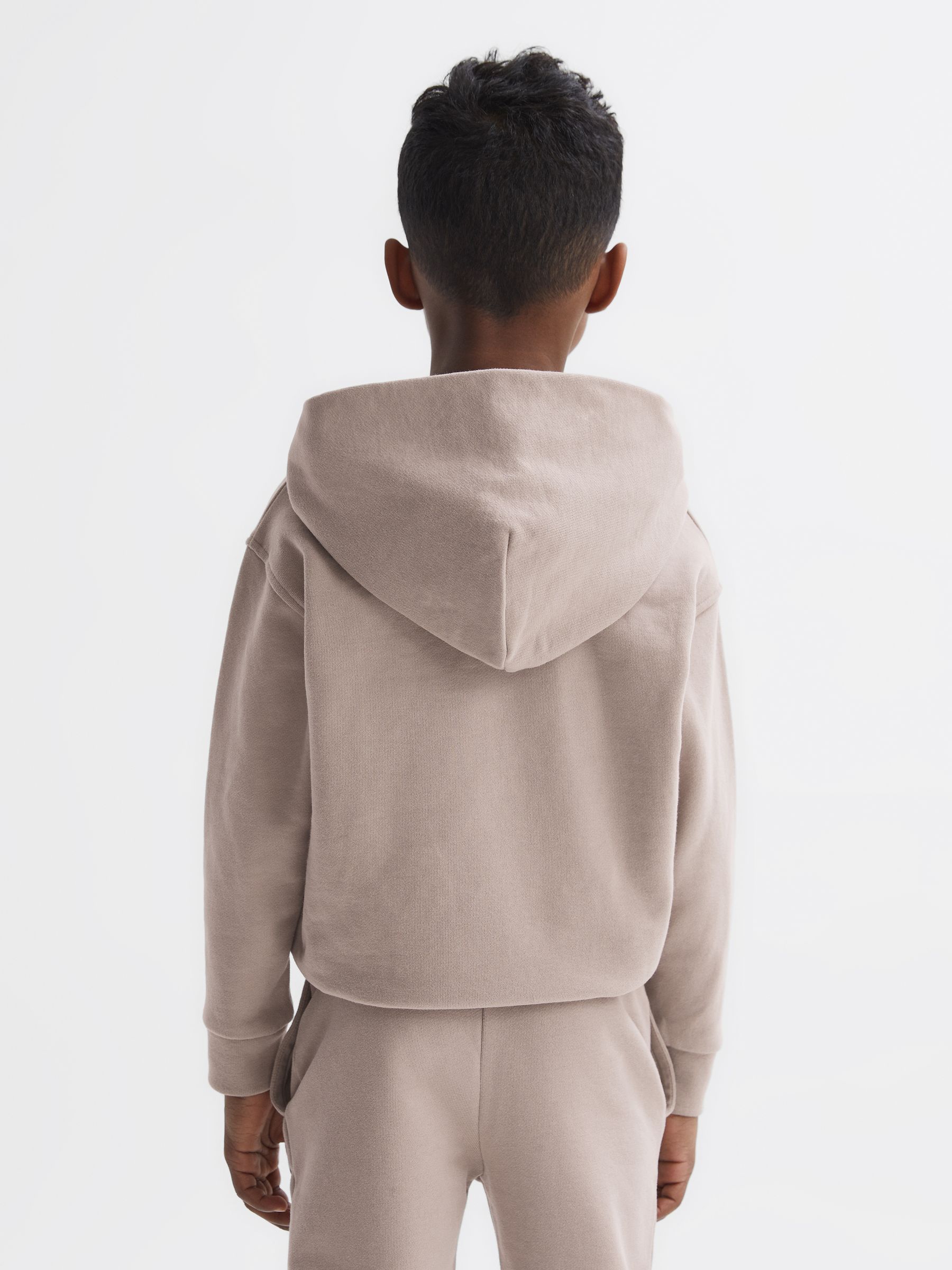 Senior Oversized Cotton Jersey Hoodie in Taupe - Image 5 of 6