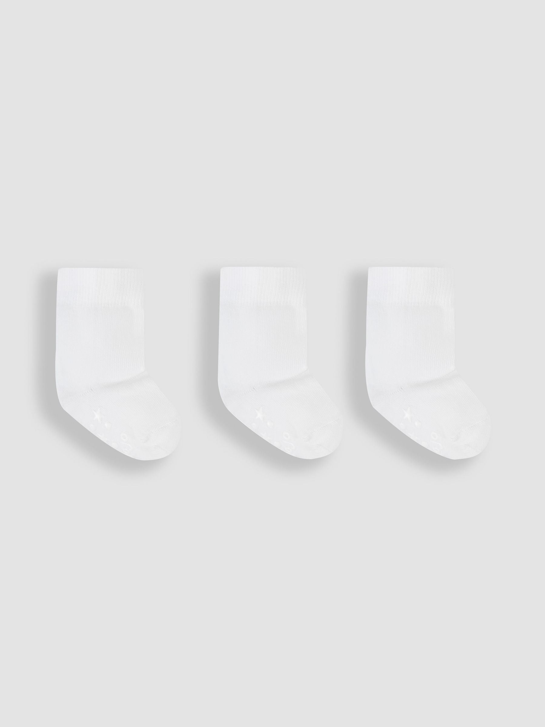 White 3-Pack Short Cotton Socks - Image 1 of 3