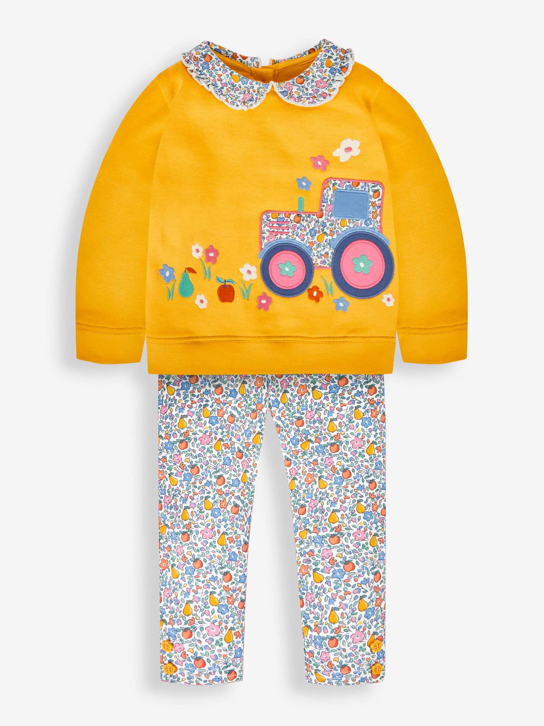 Mustard Tractor Appliqué Sweatshirt & Leggings Set - Image 1 of 5