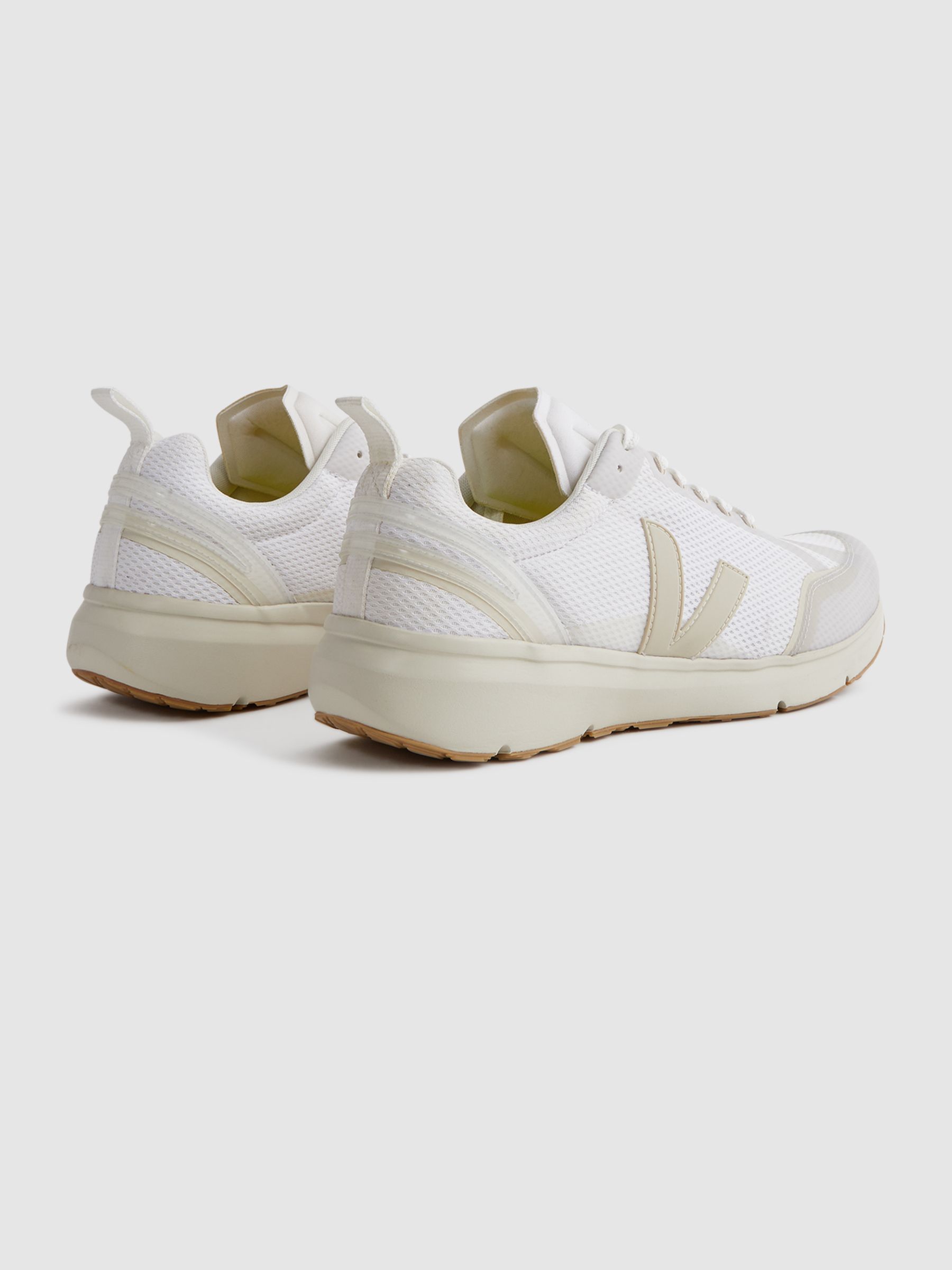 Veja Mesh Running Trainers in White Pierre - Image 4 of 5