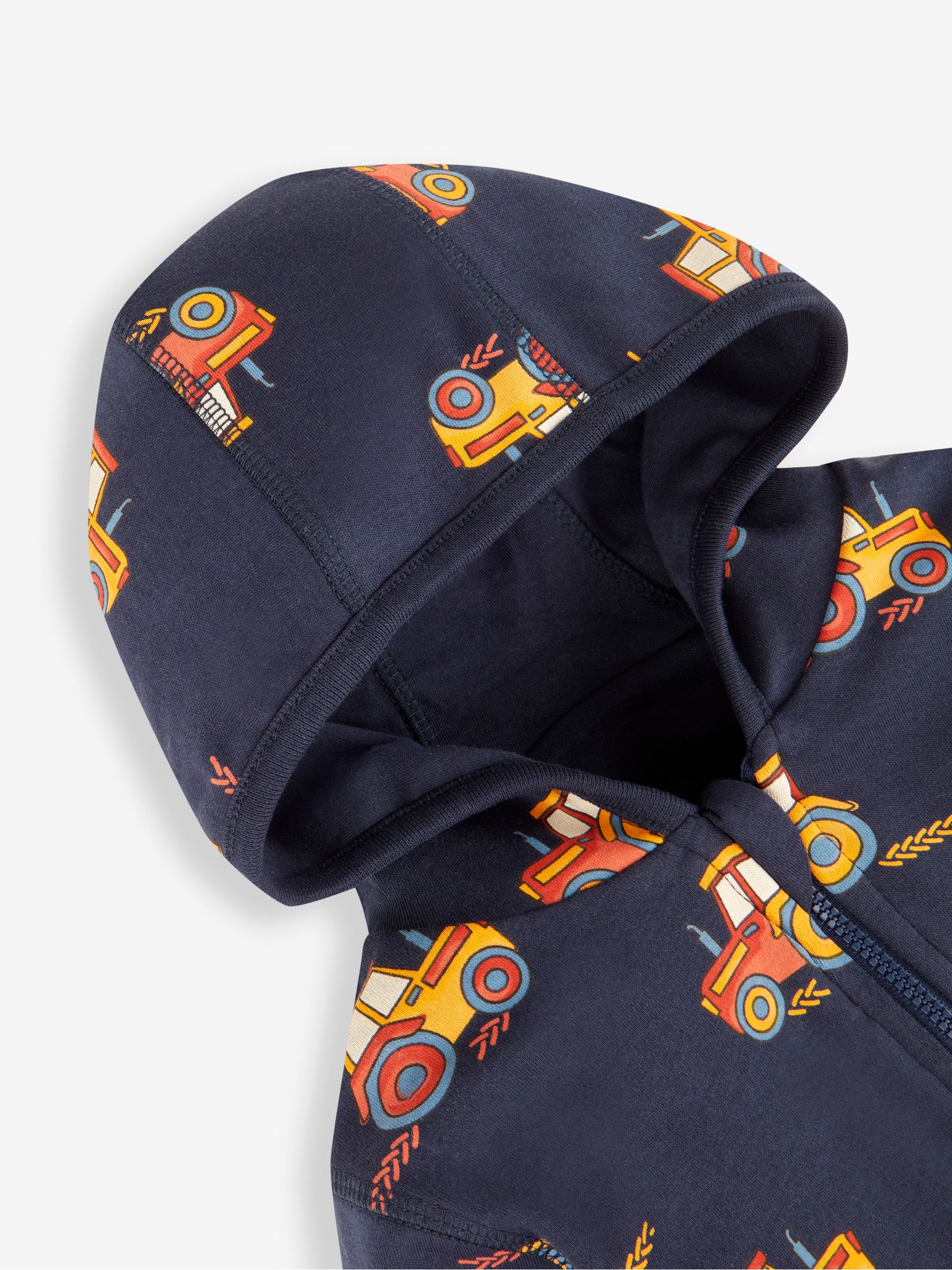Navy Blue Tractor Reversible Appliqué Jersey Hoodie - Image 5 of 8