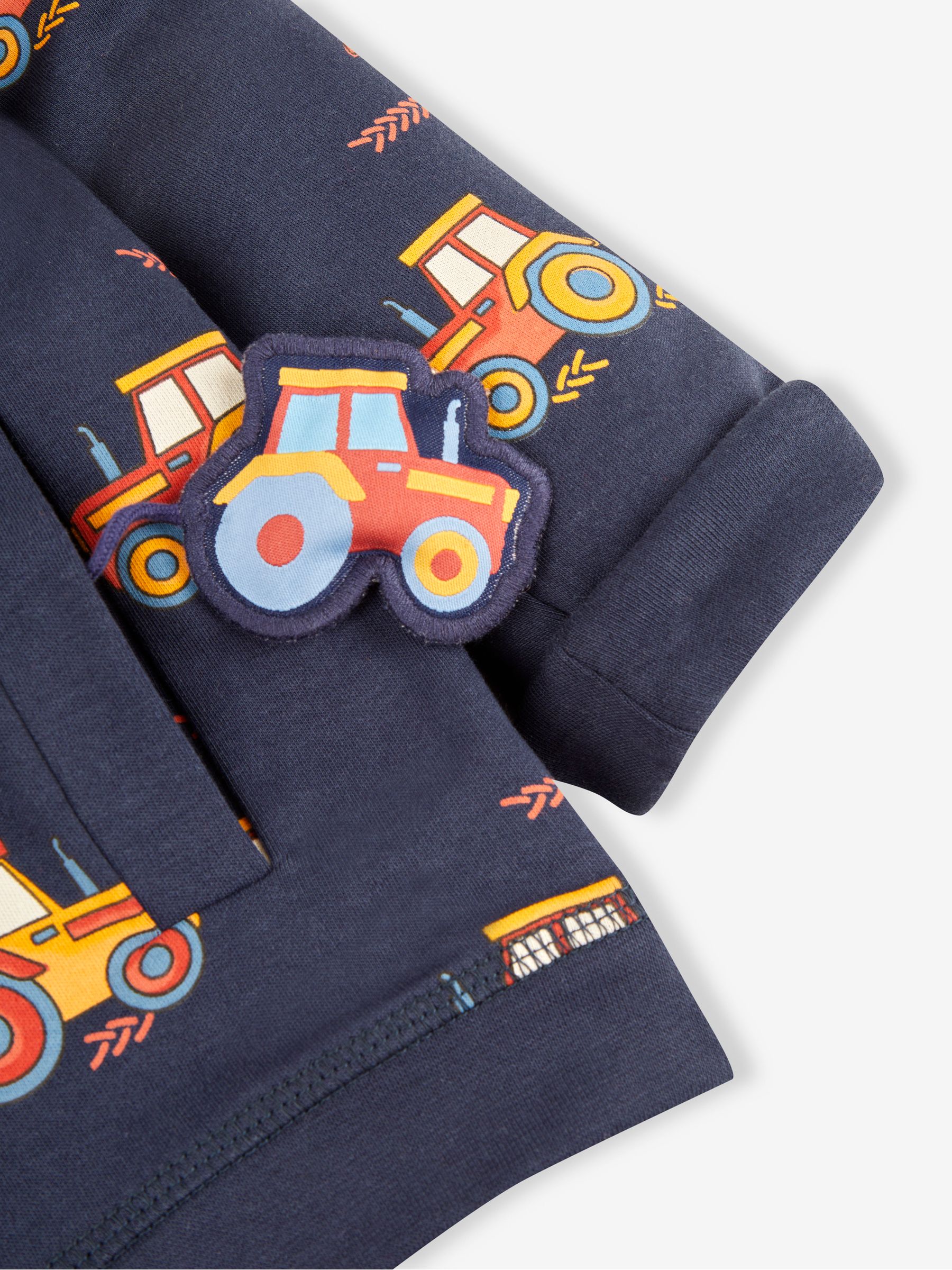 Navy Blue Tractor Reversible Appliqué Jersey Hoodie - Image 7 of 8