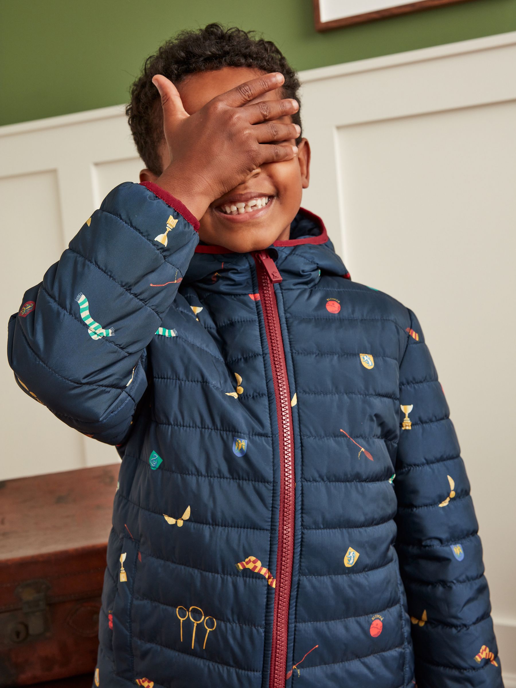 Harry Potter™ Icons Navy Blue Showerproof Reversible Coat - Image 6 of 7