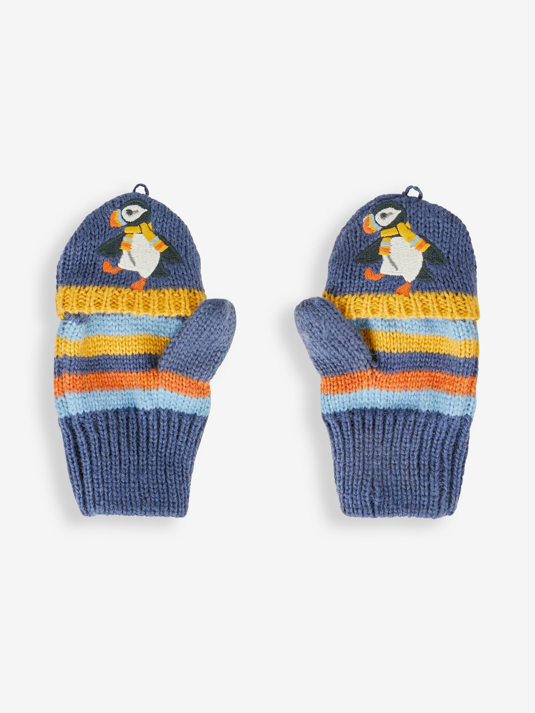 Puffin Striped Gloves in Indigo - Image 3 of 3