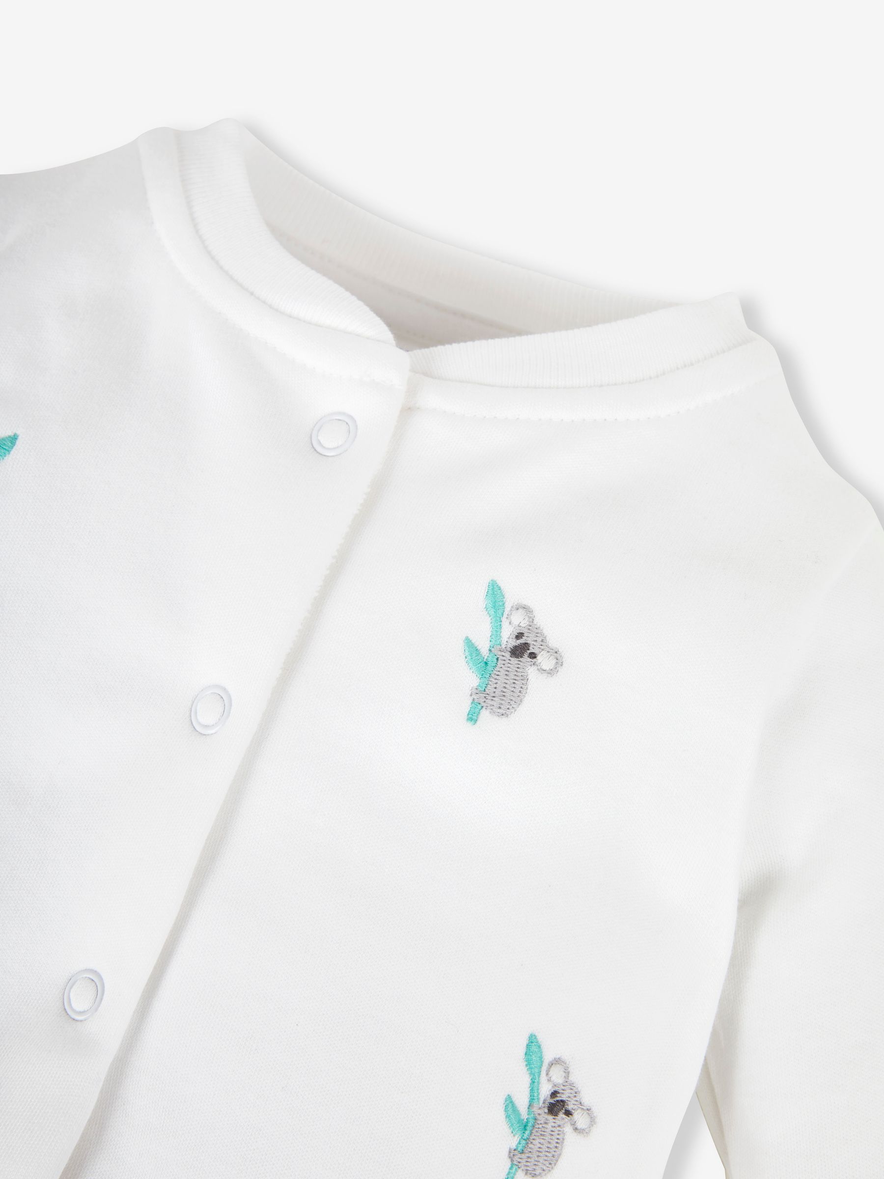 White Koala Embroidered Cotton Baby Sleepsuit - Image 3 of 3