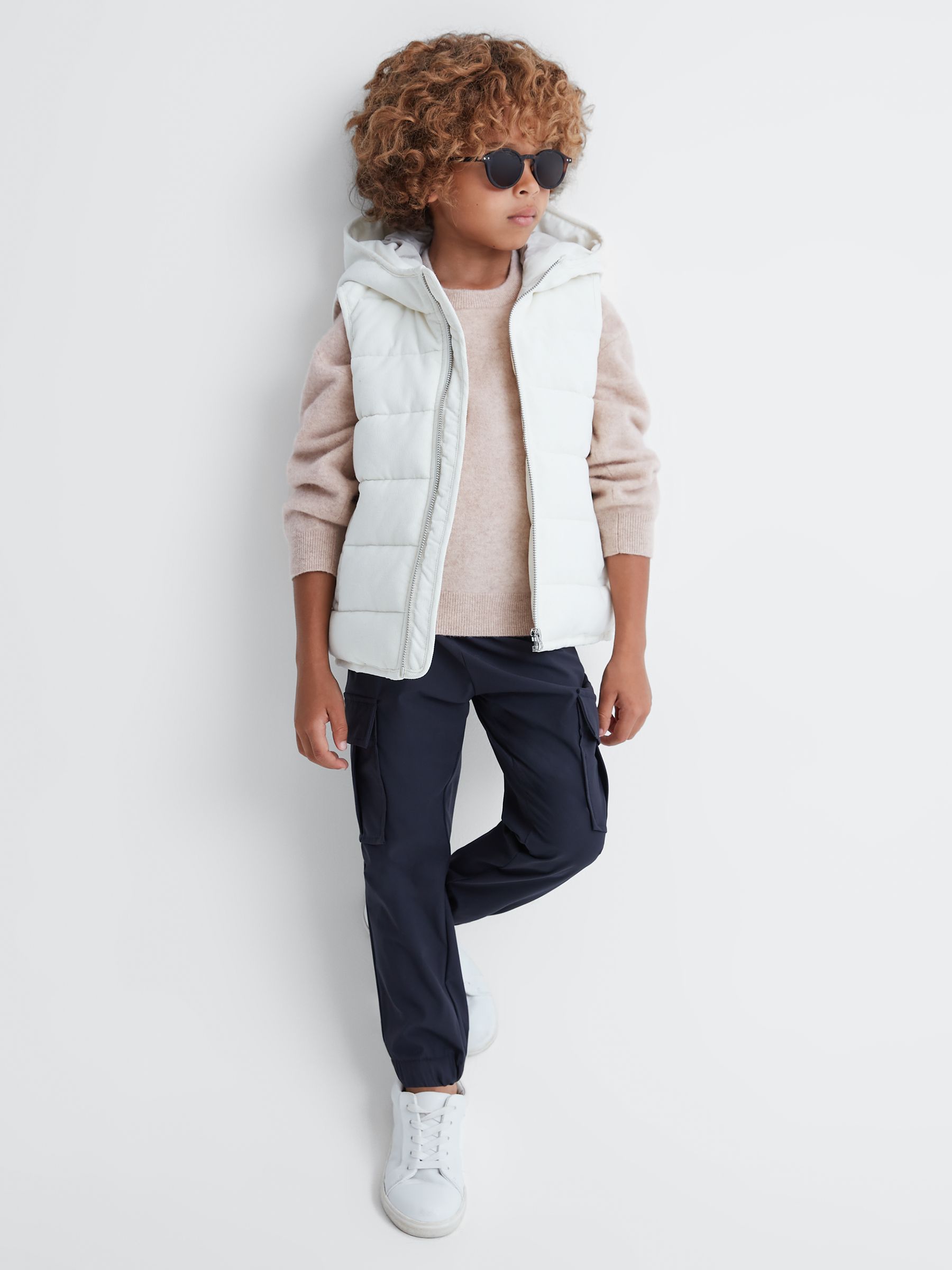 9-13 yrs Merino Crew Neck Jumper in Oatmeal Melange - Image 1 of 6