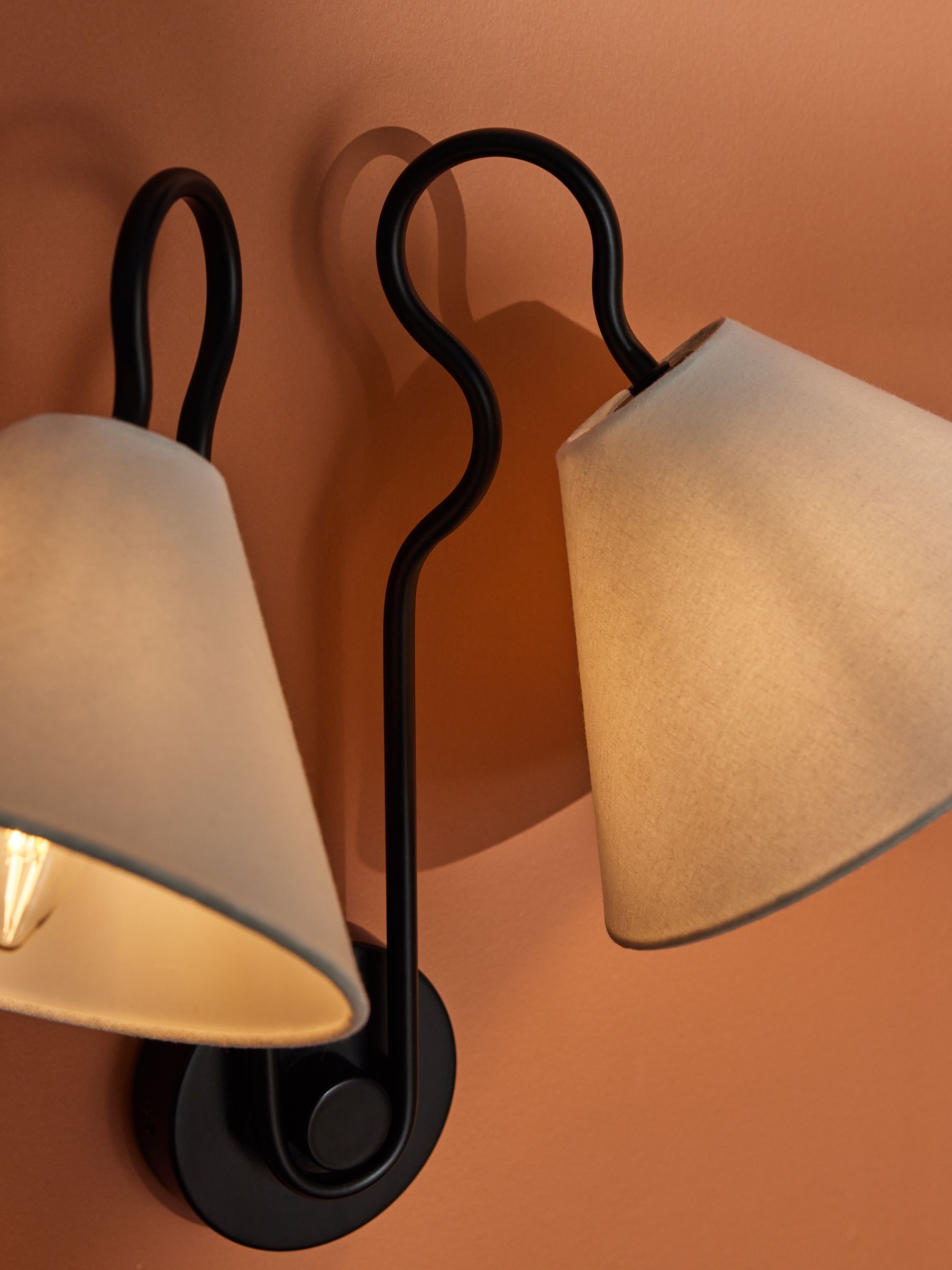 Madelyn Double Wall Light in Black - Image 2 of 3