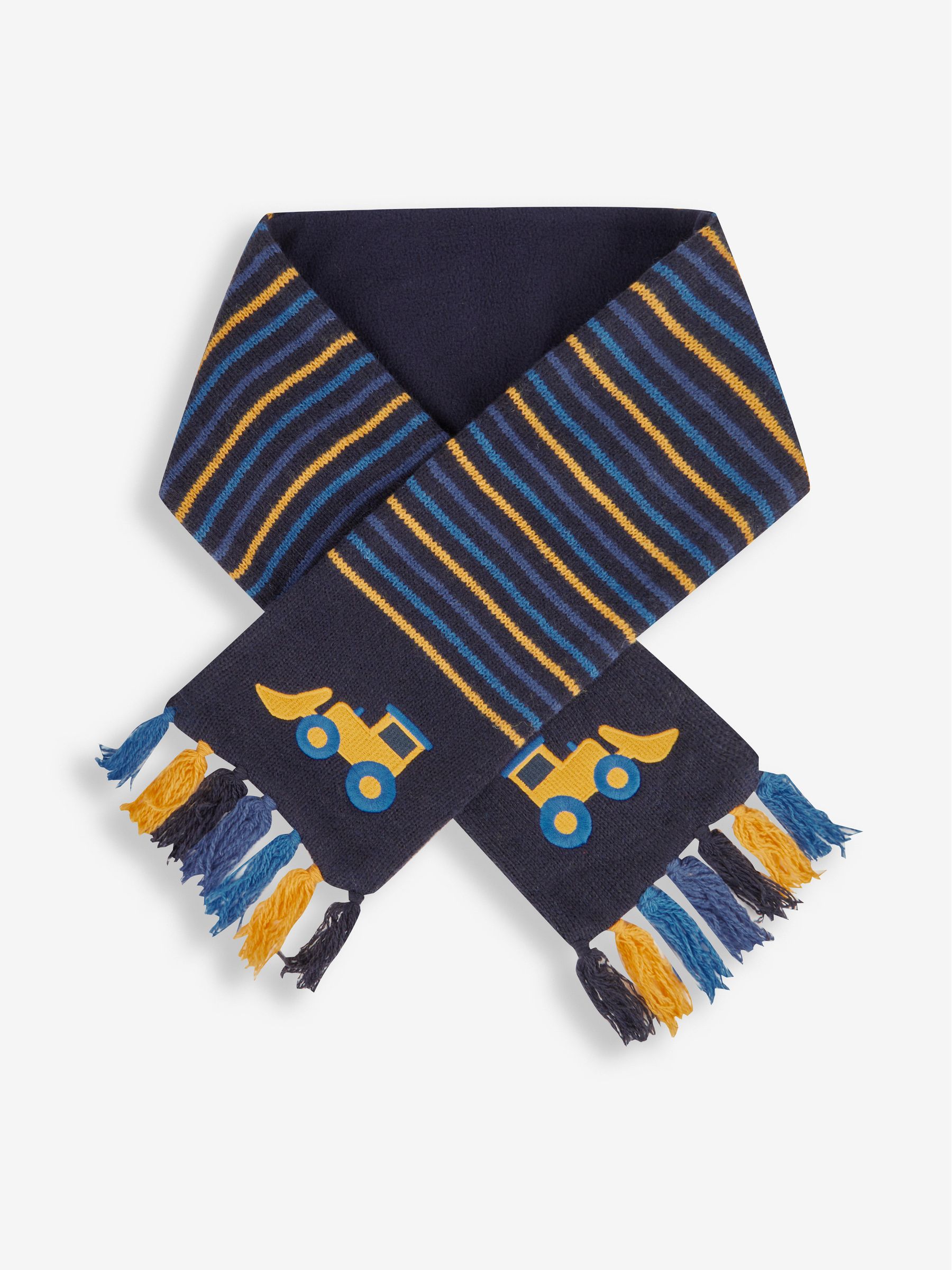 Navy Blue Boys Digger Striped Scarf - Image 1 of 3