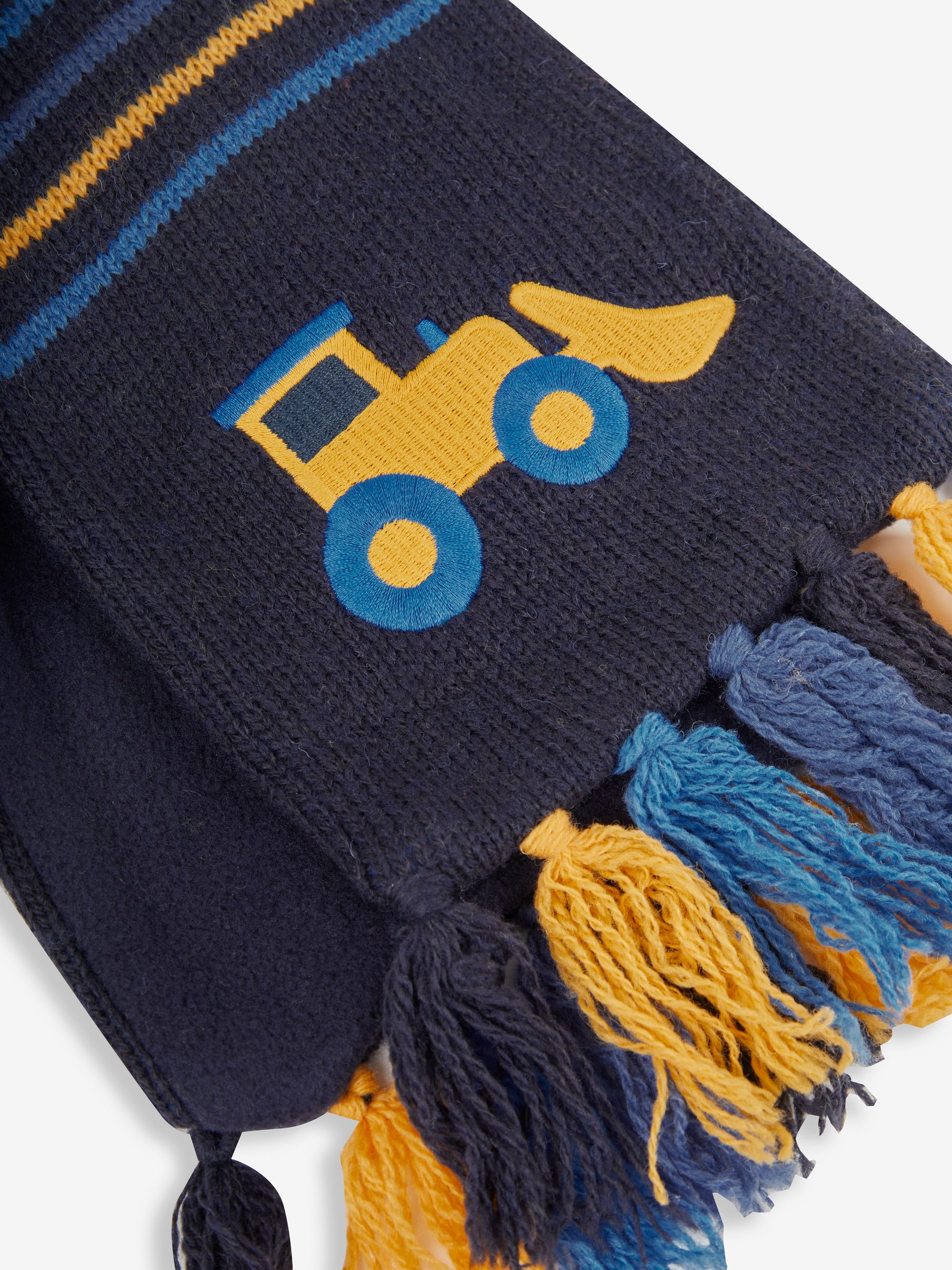 Navy Blue Boys Digger Striped Scarf - Image 3 of 3