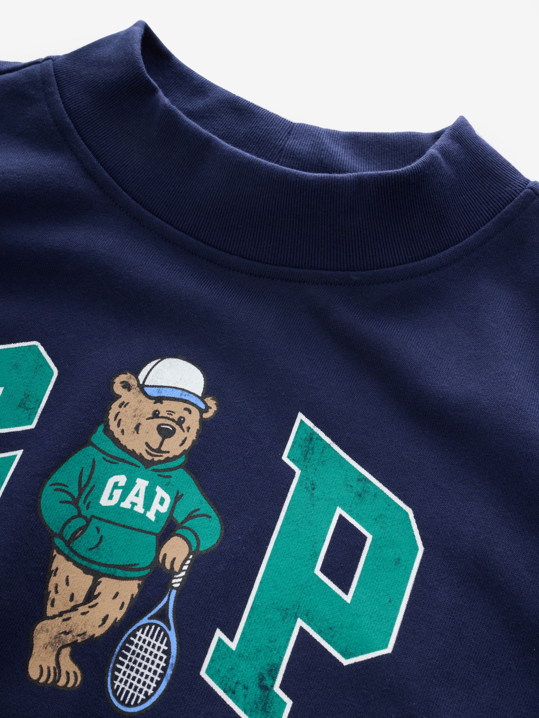 Navy Brannan Bear French Terry Oversized Mock Neck Sweatshirt - Image 3 of 5