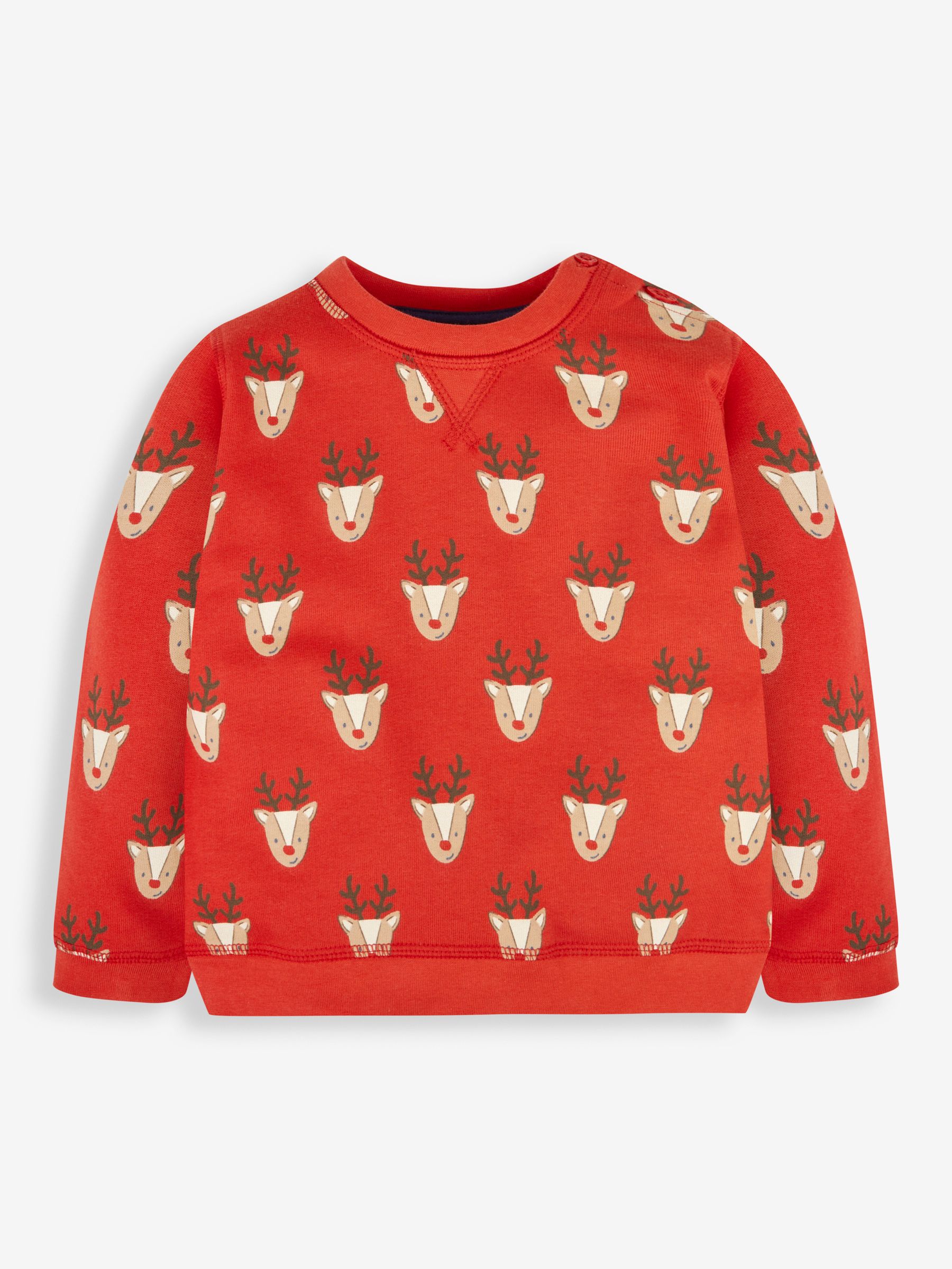 Red Boys' Reindeer Sweatshirt & Jogger With Pet In Pocket Set - Image 2 of 5