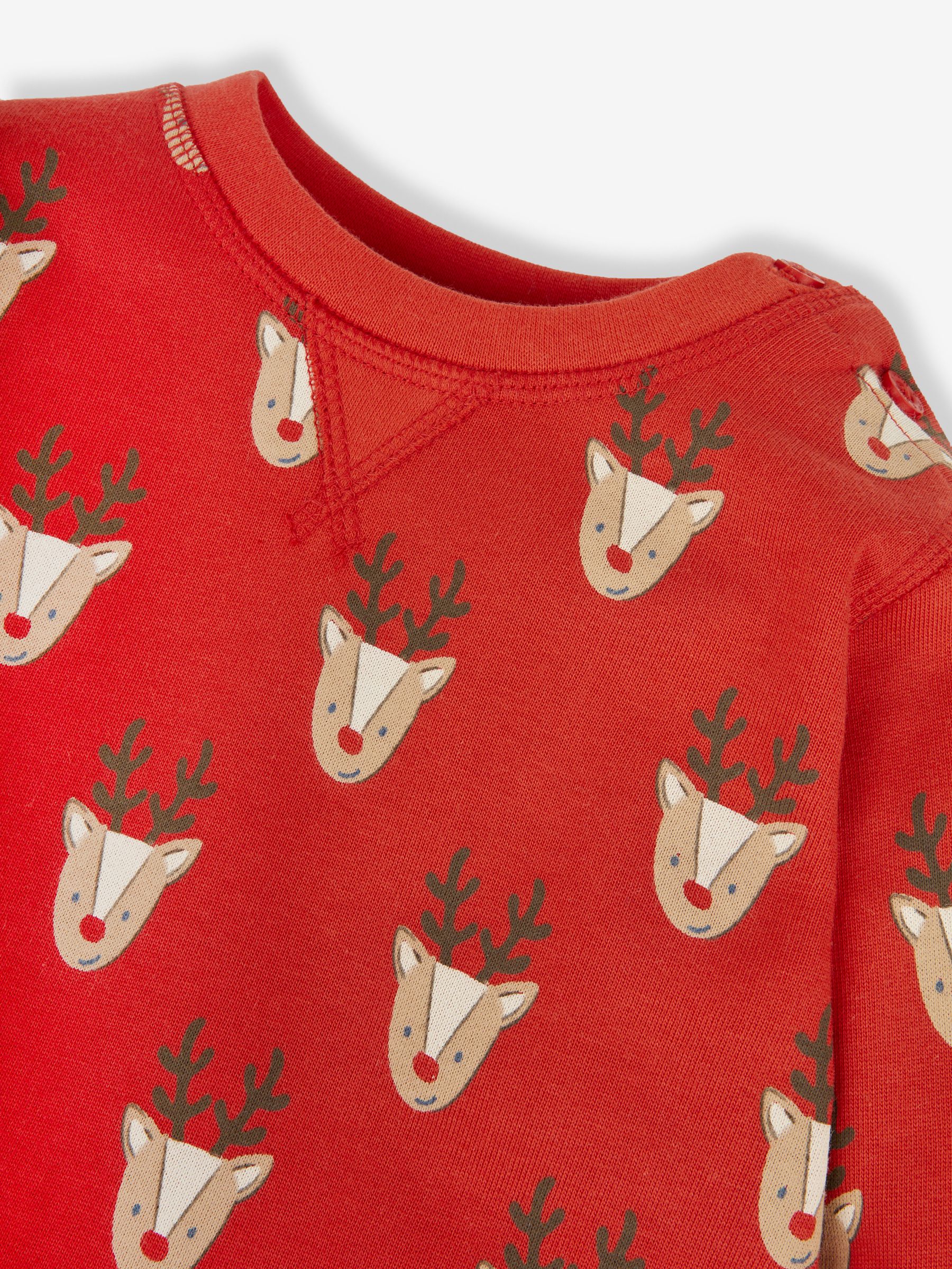 Red Boys' Reindeer Sweatshirt & Jogger With Pet In Pocket Set - Image 4 of 5