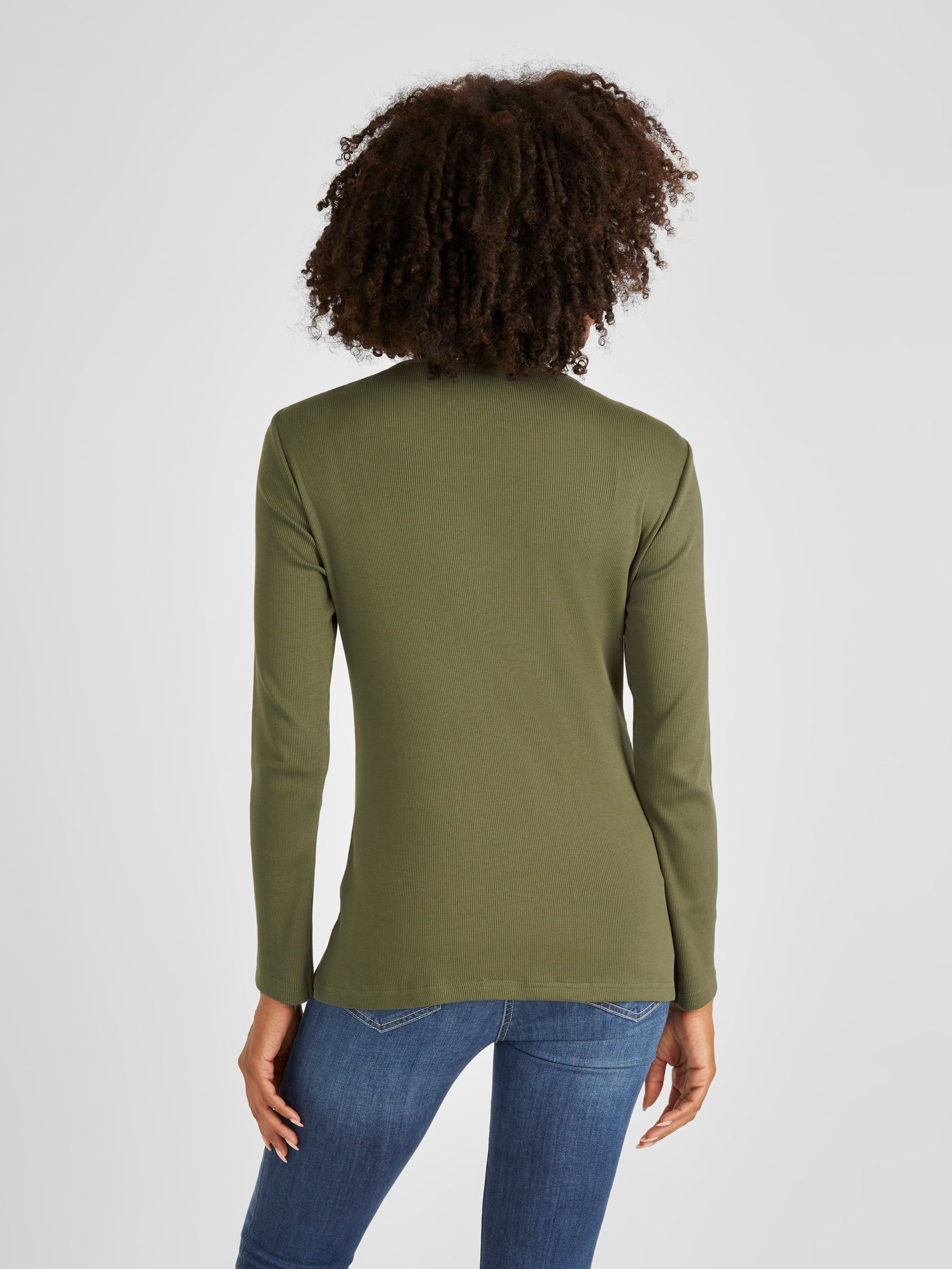 Khaki Ribbed Maternity & Nursing Jersey Top - Image 3 of 4