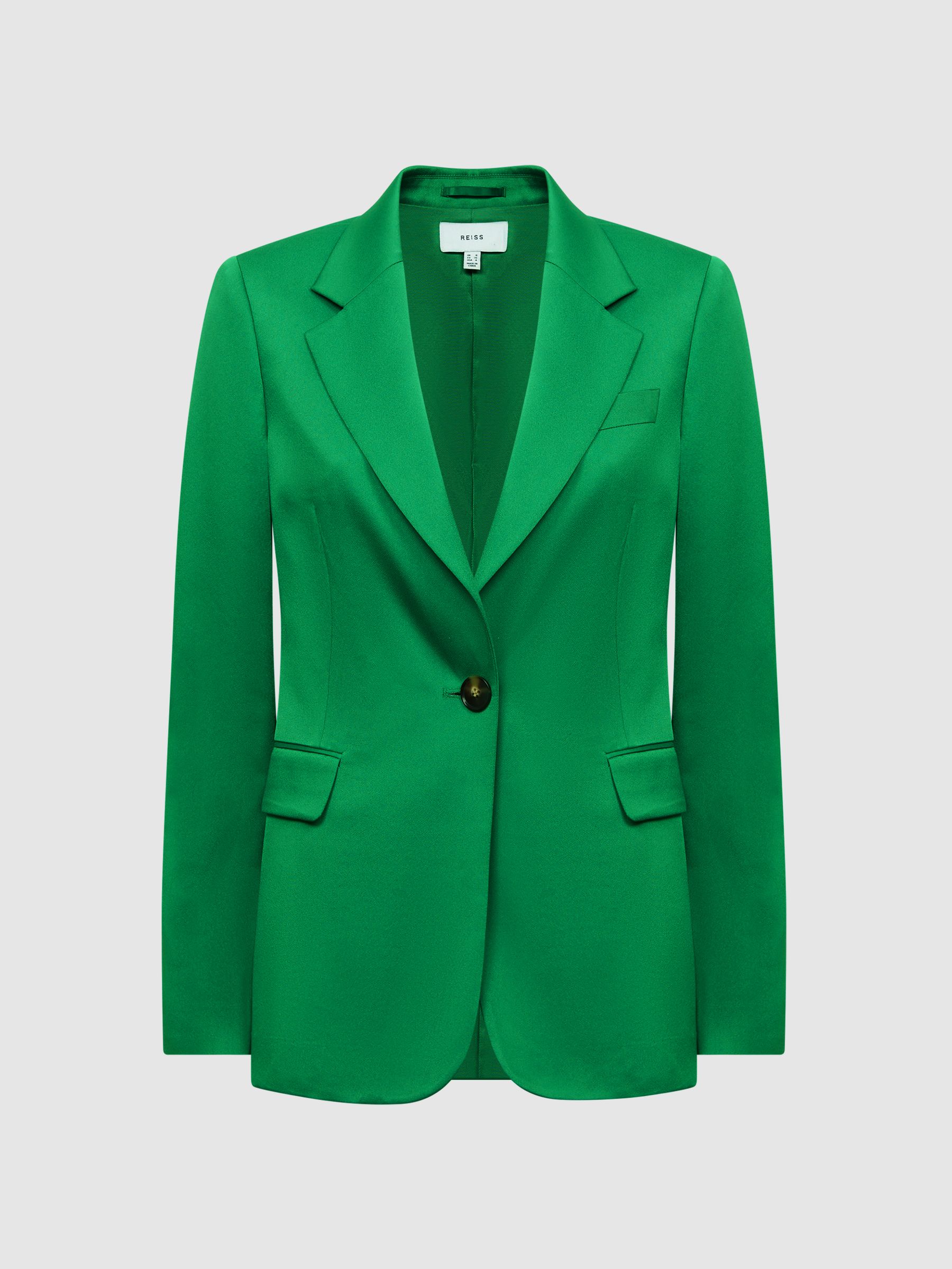 Tailored Single Breasted Blazer in Green - Image 2 of 7 Tailored Single Breasted Blazer in Green - Image 2 of 7