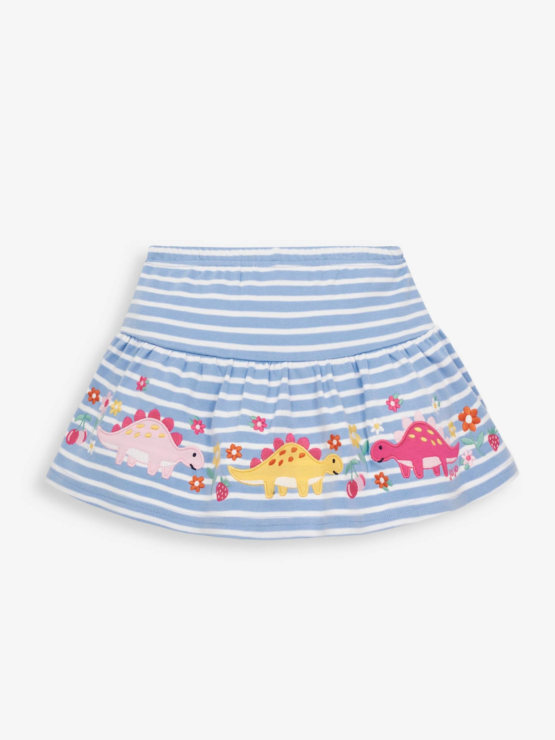 Blue Girls Stripe Dinosaur Appliqué Skort - Image 1 of 3